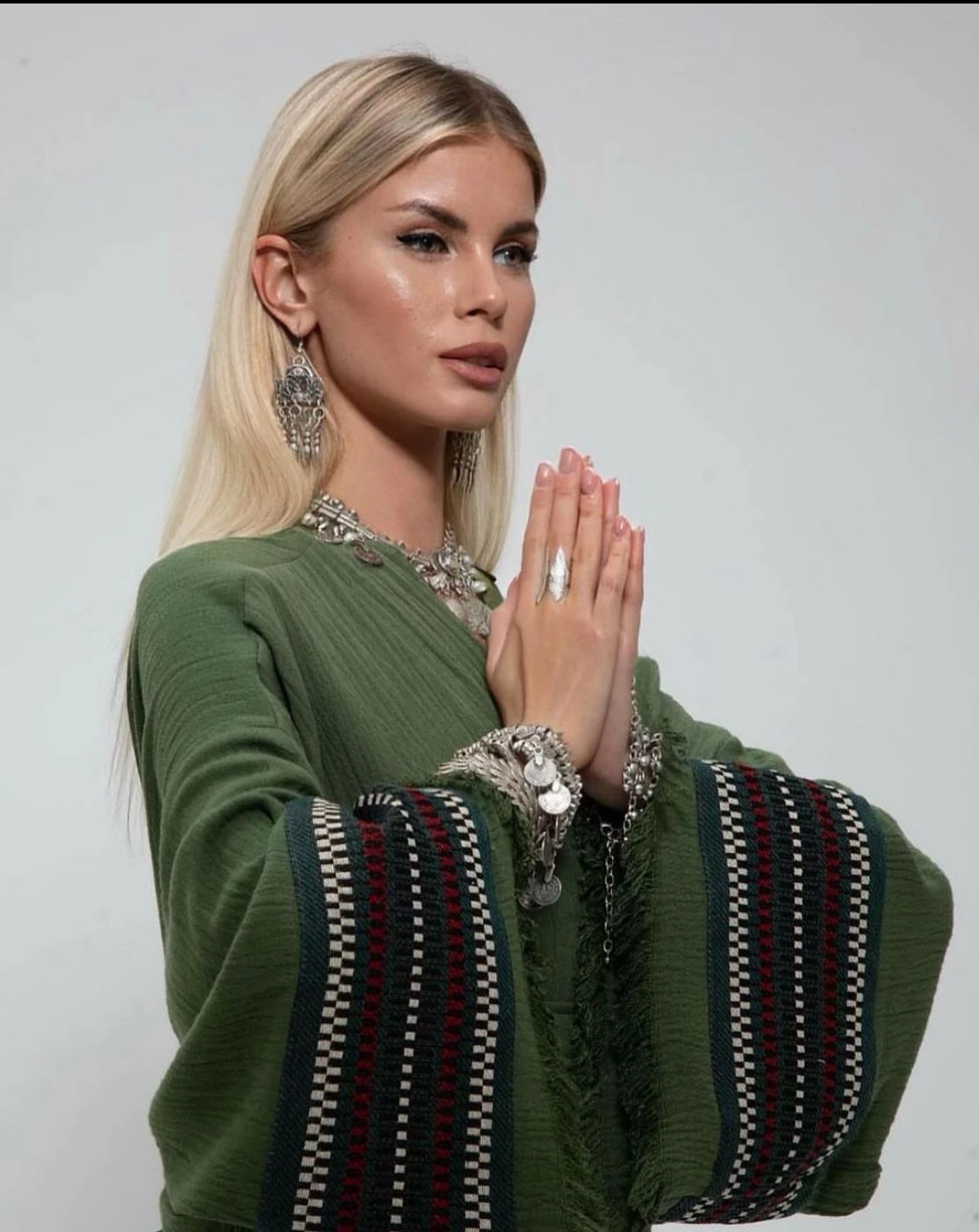 Sultan Koleksiyonu Yeşil Müslin Kaftan