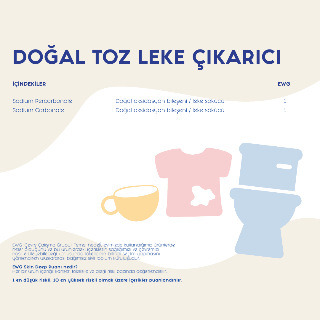 Doğal Leke Çıkarıcı Çamaşır Suyu Tozu