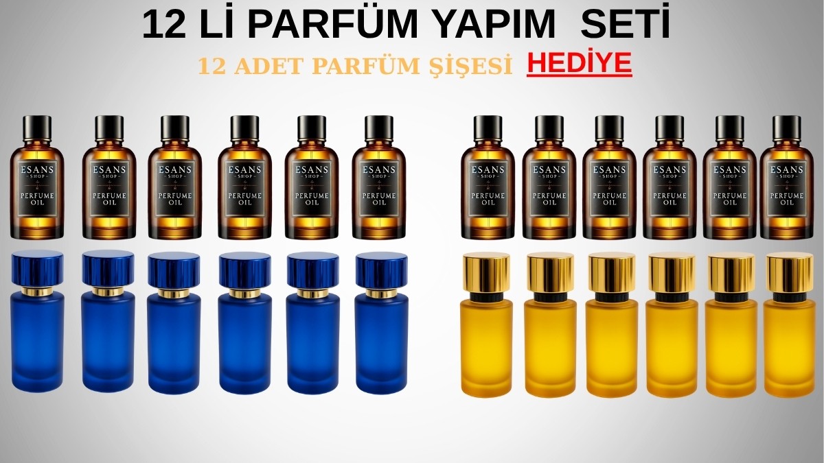 12 Li Parfüm Yapım Seti - 12 Adet Parfüm Şişesi Hediye  