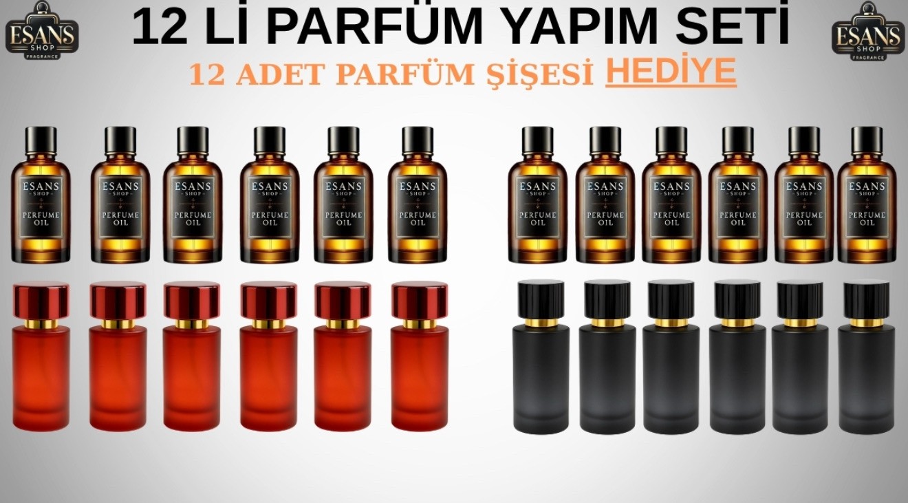 12 Li Parfüm Yapım Seti - 12 Adet Parfüm Şişesi Hediye