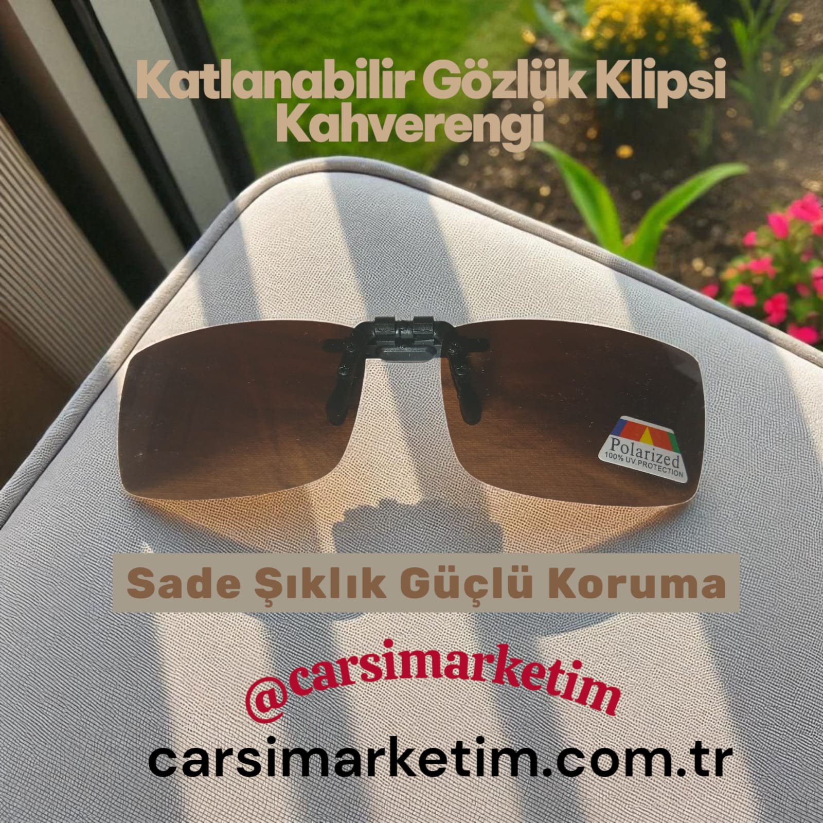 Katlanabilir Mandallı Gözlük Klipsi - Kahve