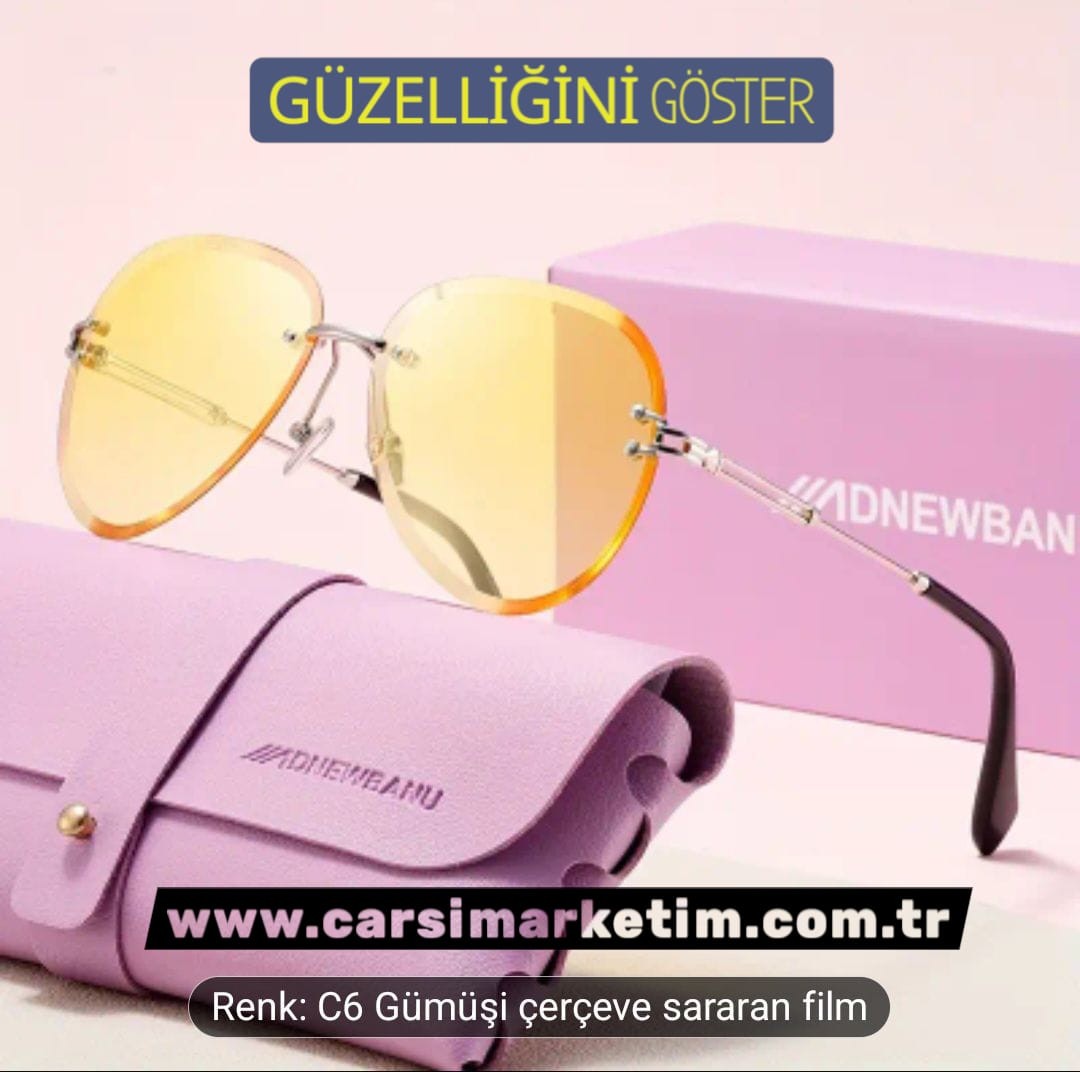 Güneş Gözlüğü ADNEWBANU EYEWEAR Çerçevesiz Sarı Renk