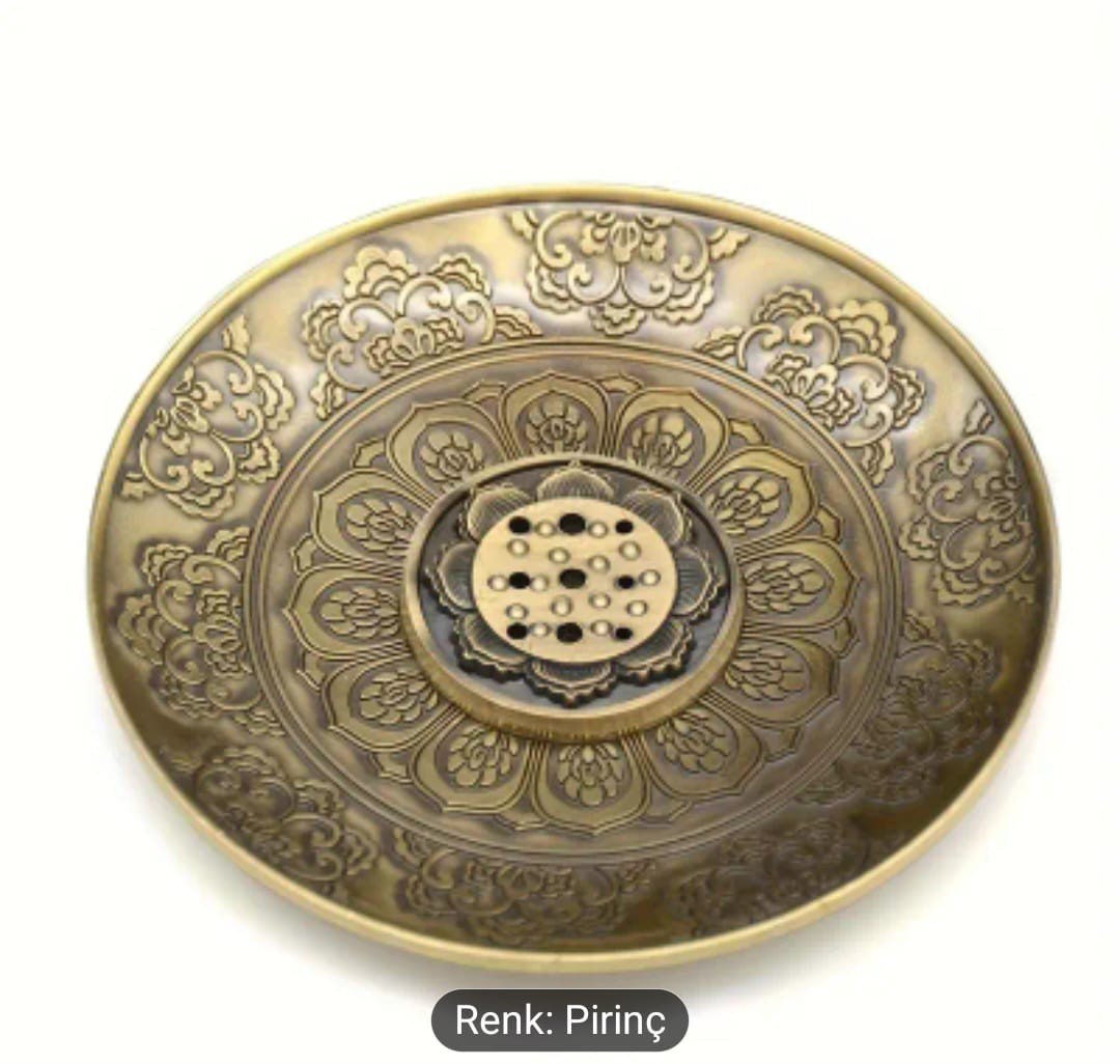 Lotus Çiçeği Metal Kül Yakıcı & Yogo Kül Tutucu
