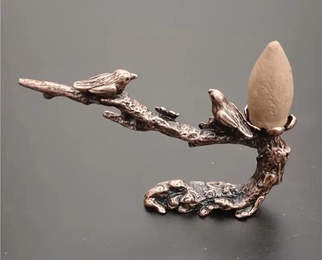 El Yapımı Mini Erik Ağacı Dalı Kuşlar Tütsü Tutucu