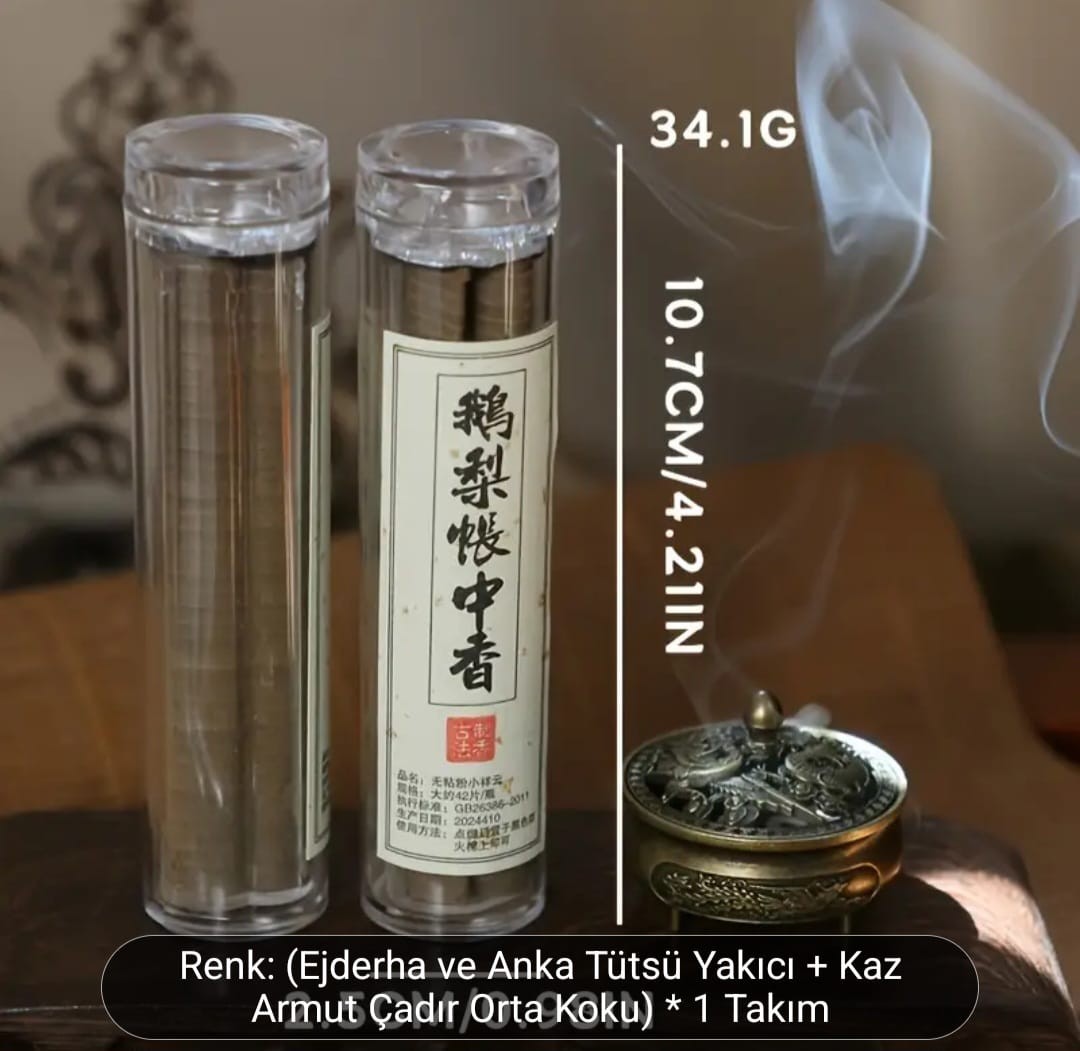 Ejderha & Anka Kuşu Tütsülük ve 42 Adet Kaz Armut, Sandal Ağacı Koku Tütsü