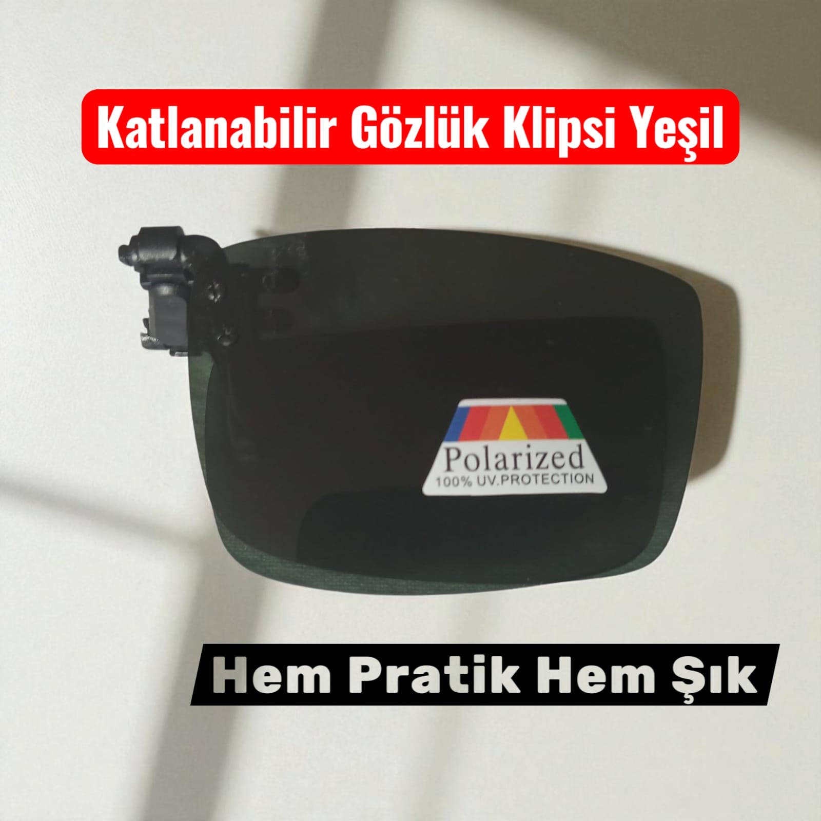 Katlanabilir Mandallı Gözlük Klipsi - Yeşil