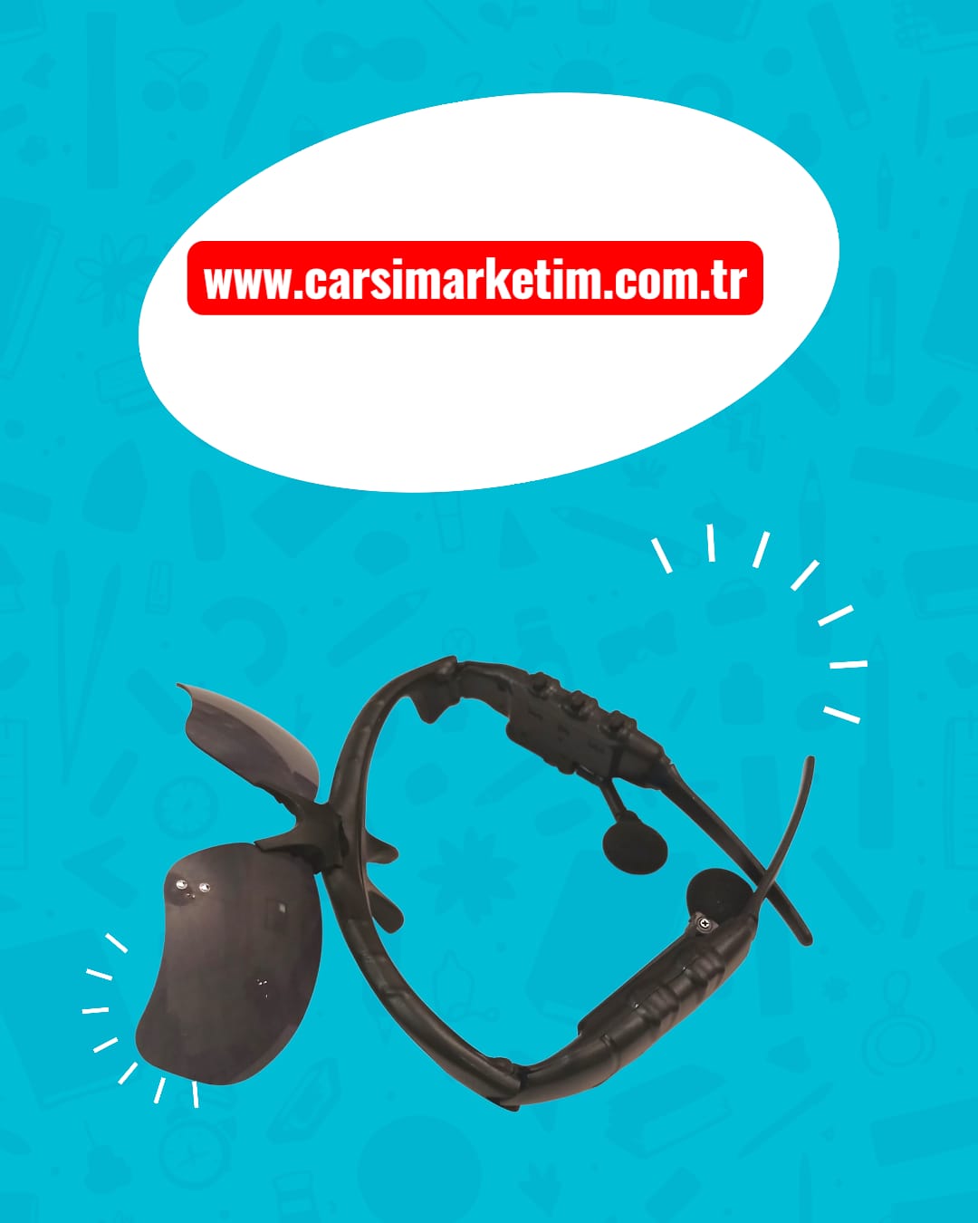 ANKRIYUL Kablosuz Kulaklıklı Güneş Gözlüğü Siyah Cam Siyah Çerçeve