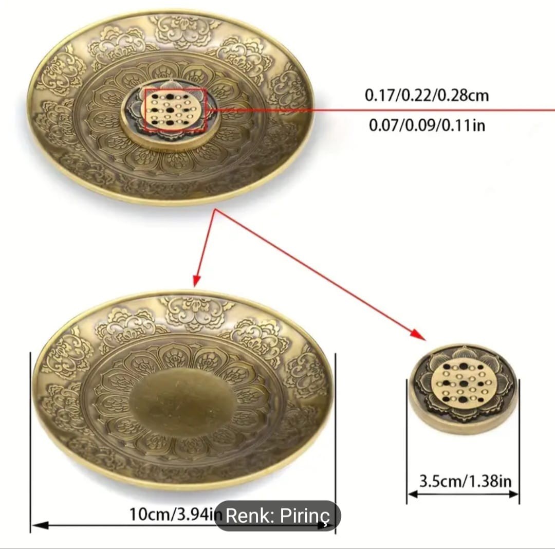 Lotus Çiçeği Metal Kül Yakıcı & Yogo Kül Tutucu