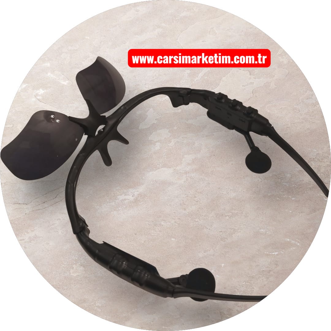 ANKRIYUL Kablosuz Kulaklıklı Güneş Gözlüğü Siyah Cam Siyah Çerçeve