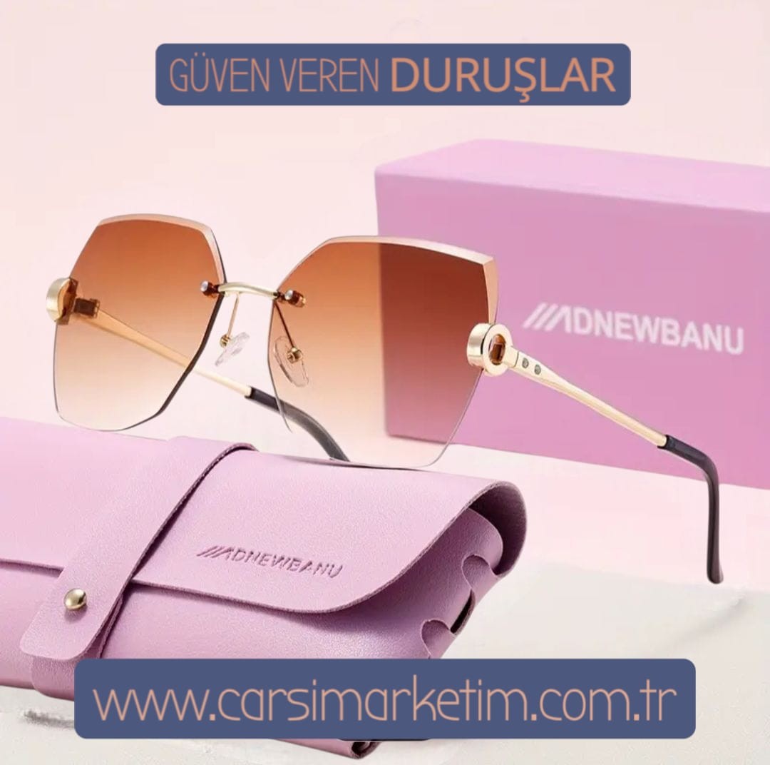 Güneş Gözlüğü ADNEWBANU EYEWEAR Çerçevesiz İkili Çay Renk