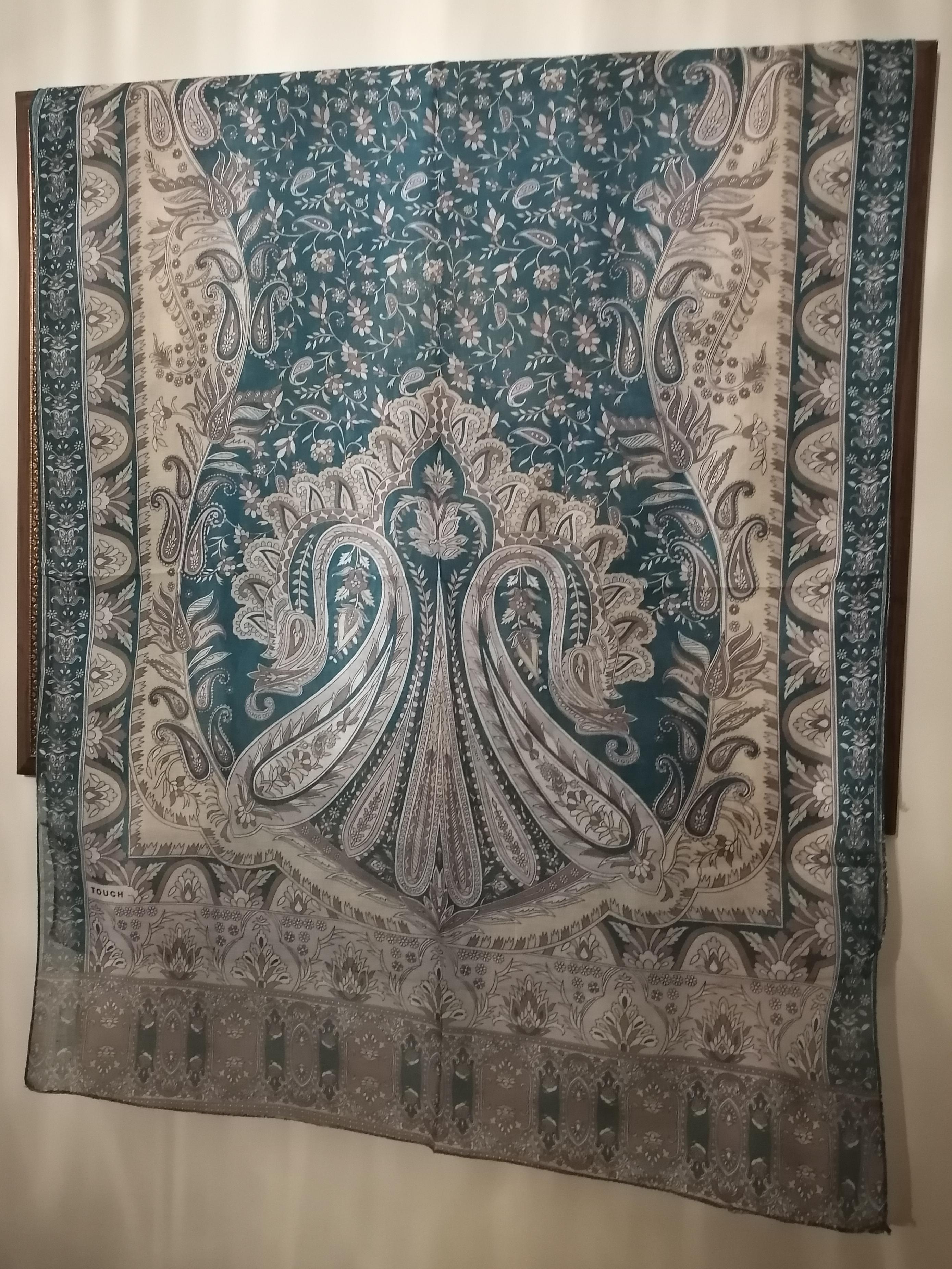 Şal  Açık Sarı-Yeşil Çini Desen Tch çM