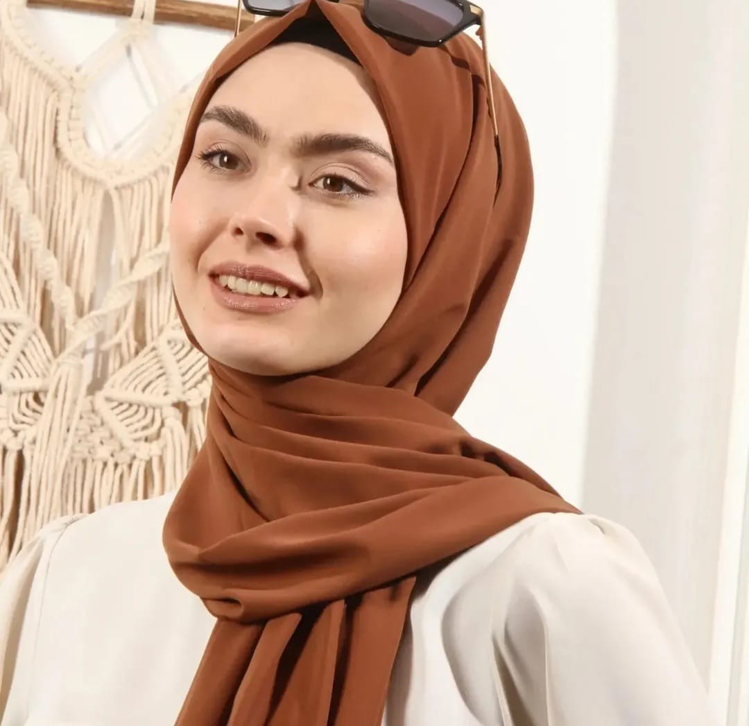 Şal Medine İpeği Koyu Kahve AKH çM