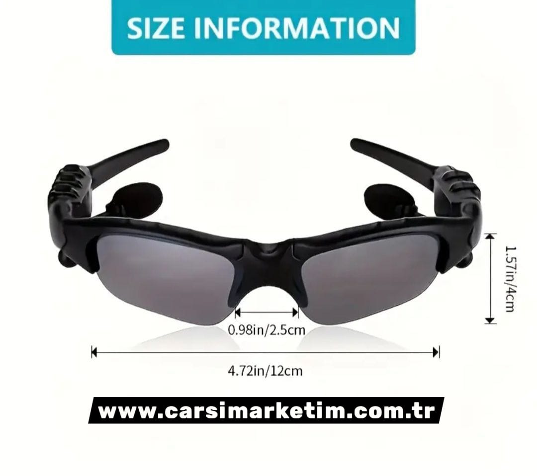 ANKRIYUL Kablosuz Kulaklıklı Güneş Gözlüğü Siyah Cam Siyah Çerçeve