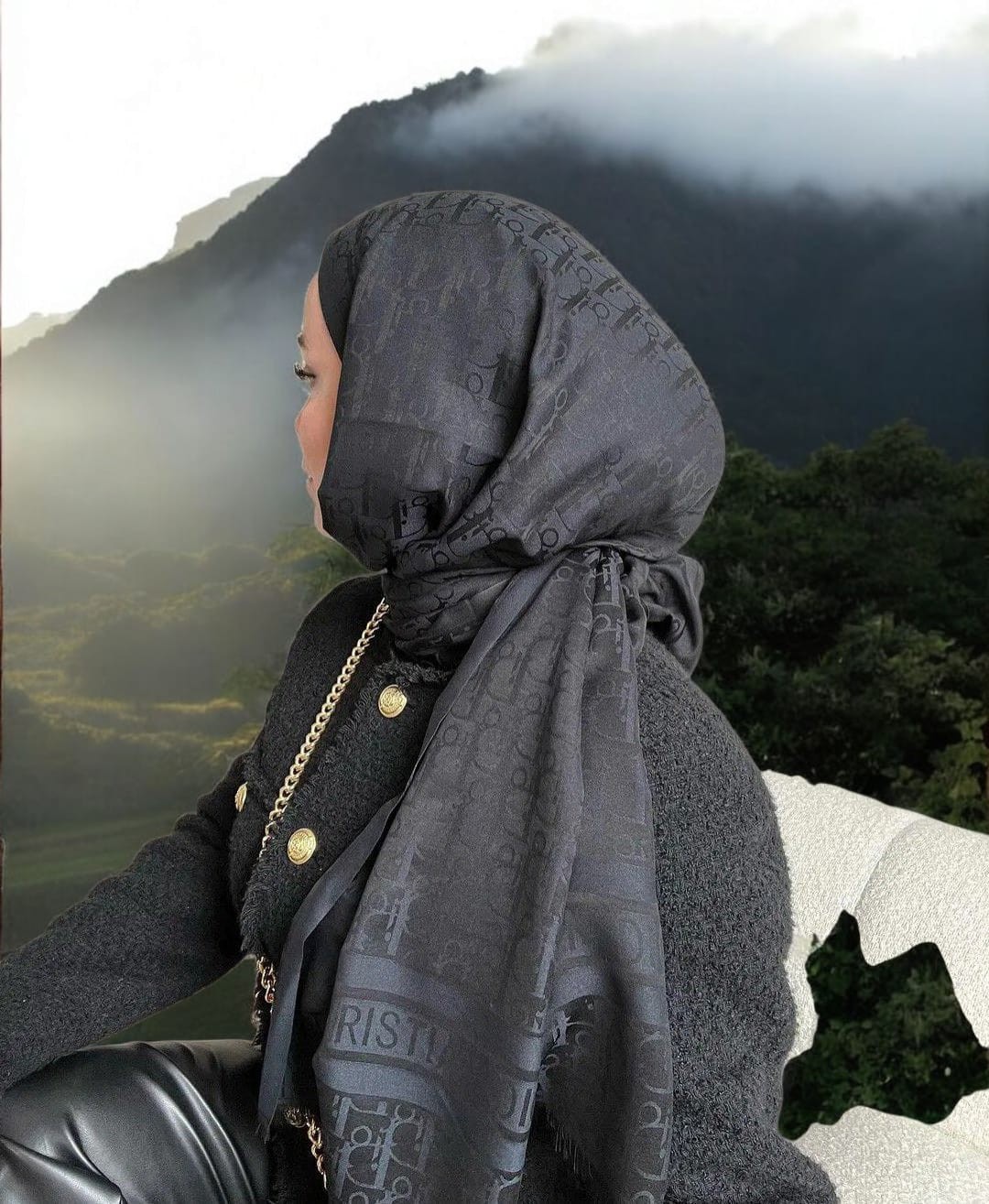 Kaşmir İpek Şal Siyah CD çM