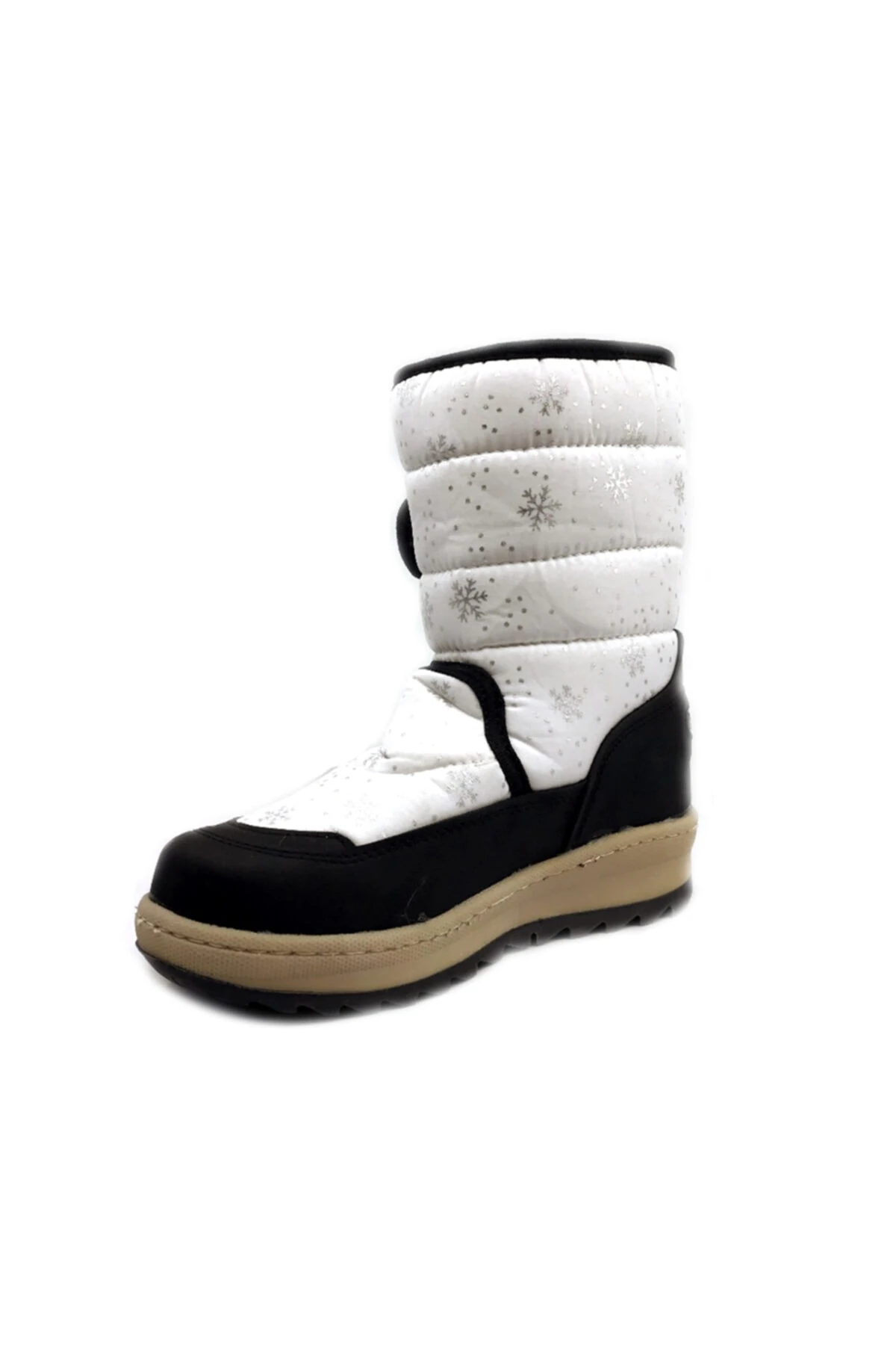 Le Petit Beyaz Kar Desenli Içi Kürklü Kız Çocuk Kar Botu