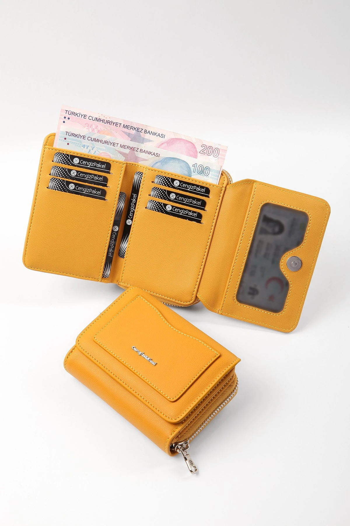Küçük Boy Sarı Kadın Cüzdan