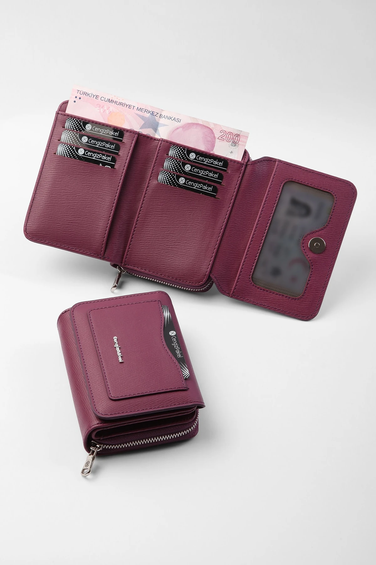 Küçük Boy Kadın Mürdüm Cüzdan
