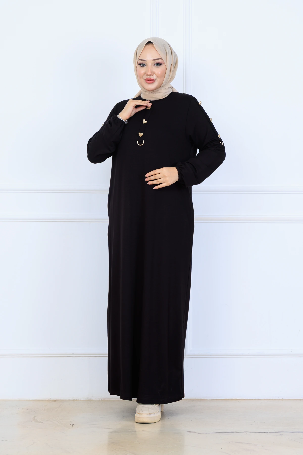 Rahat Bol Kesim Örme Kumaş Elbise 10127