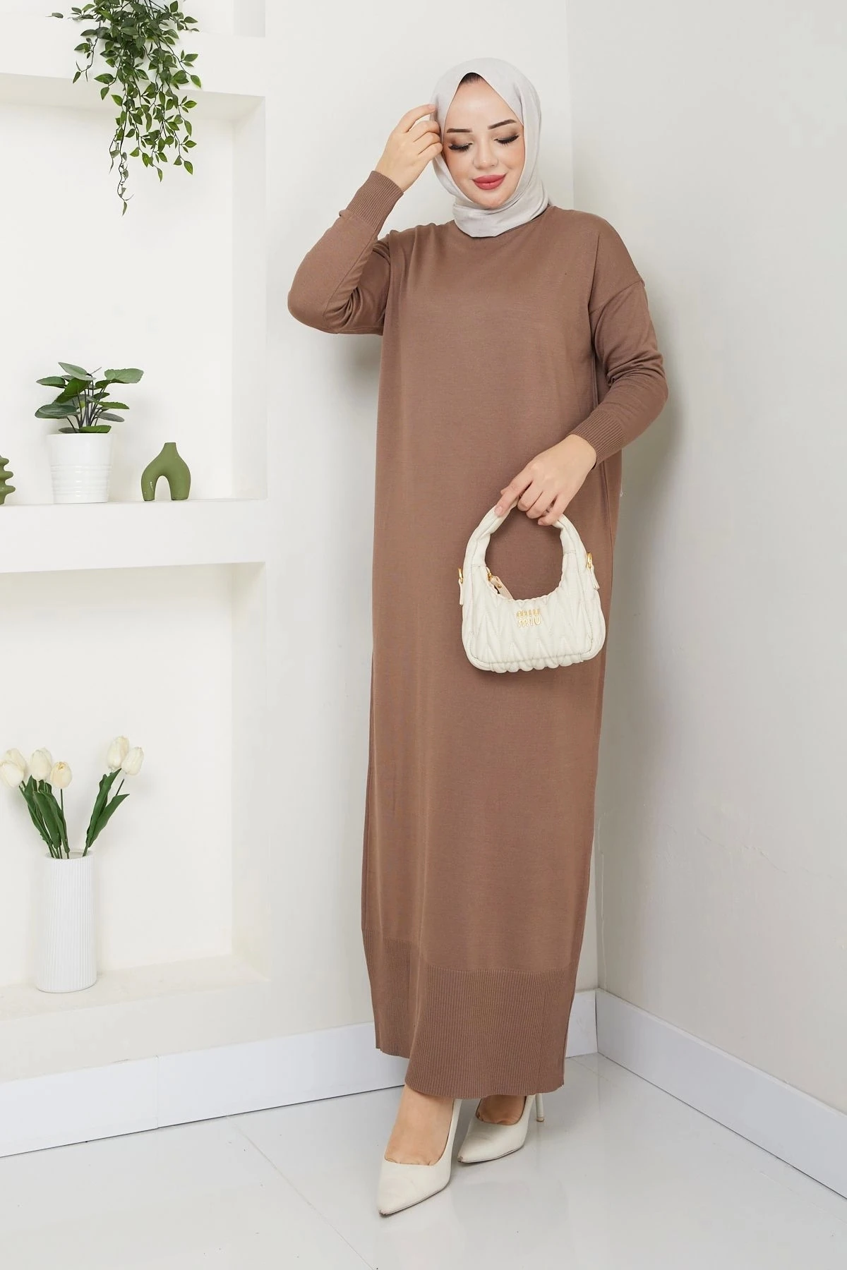 Kadın Merserize Triko Elbise 10124