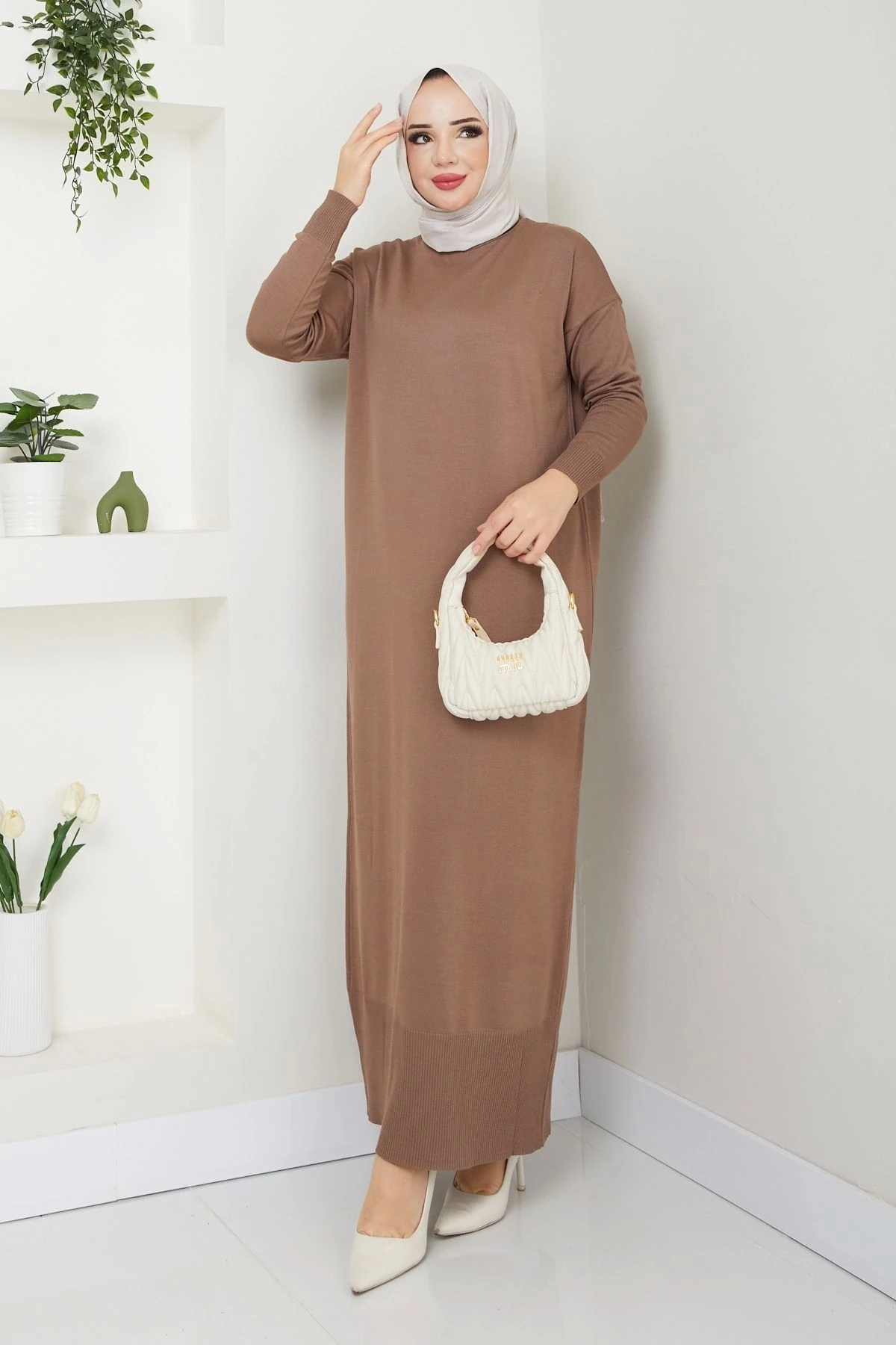 Kadın Merserize Triko Elbise 10124