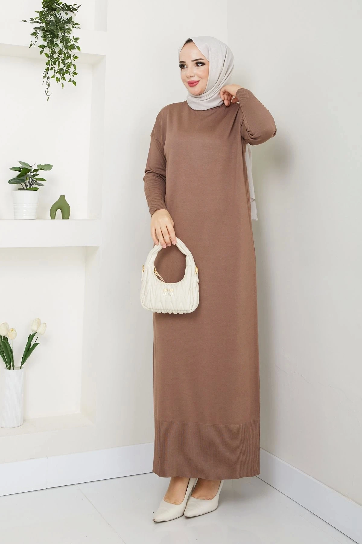 Kadın Merserize Triko Elbise 10124