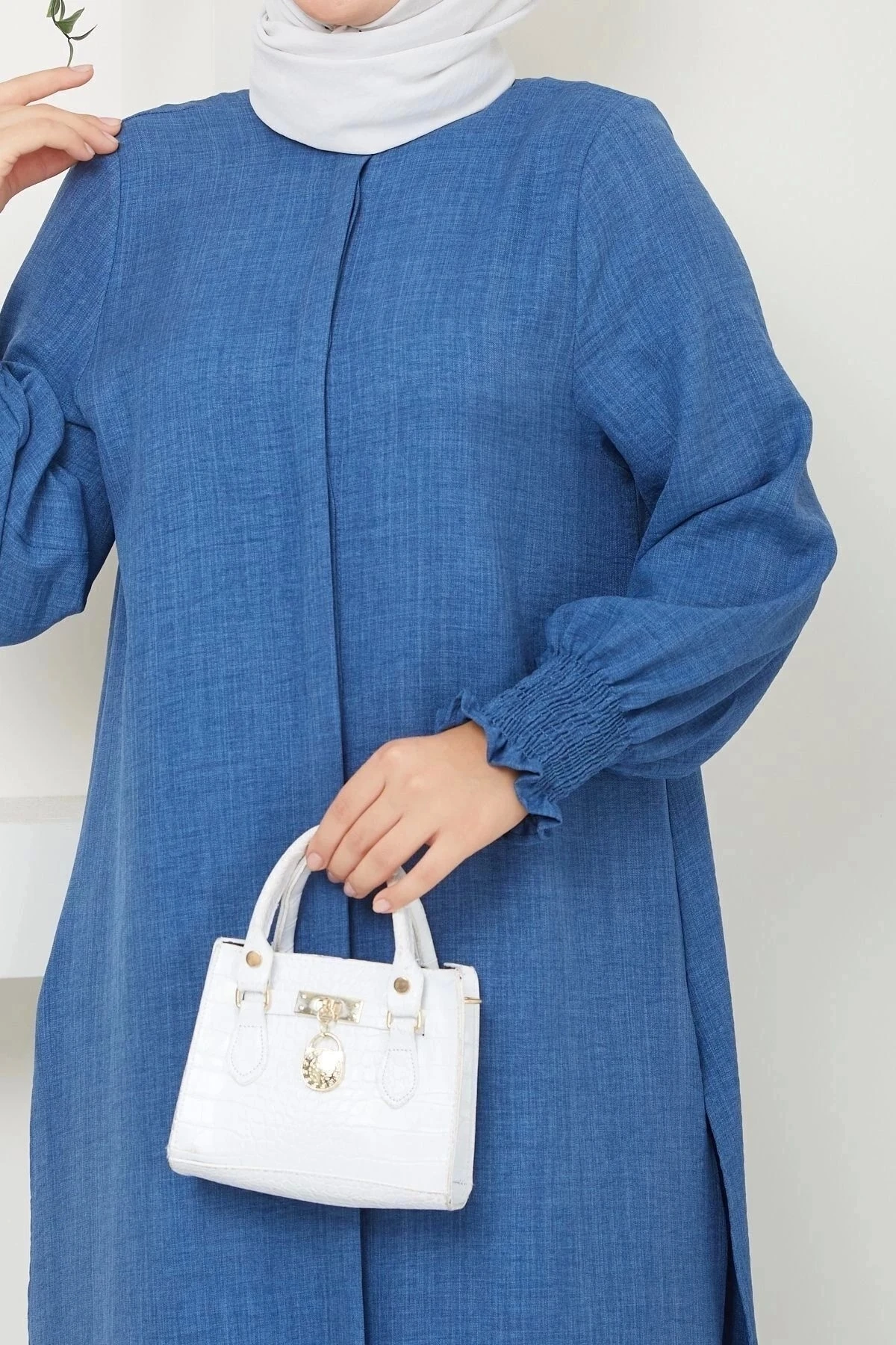 Kadın Uzun İkili Tesettür Tunik Takım 10114 - İndigo