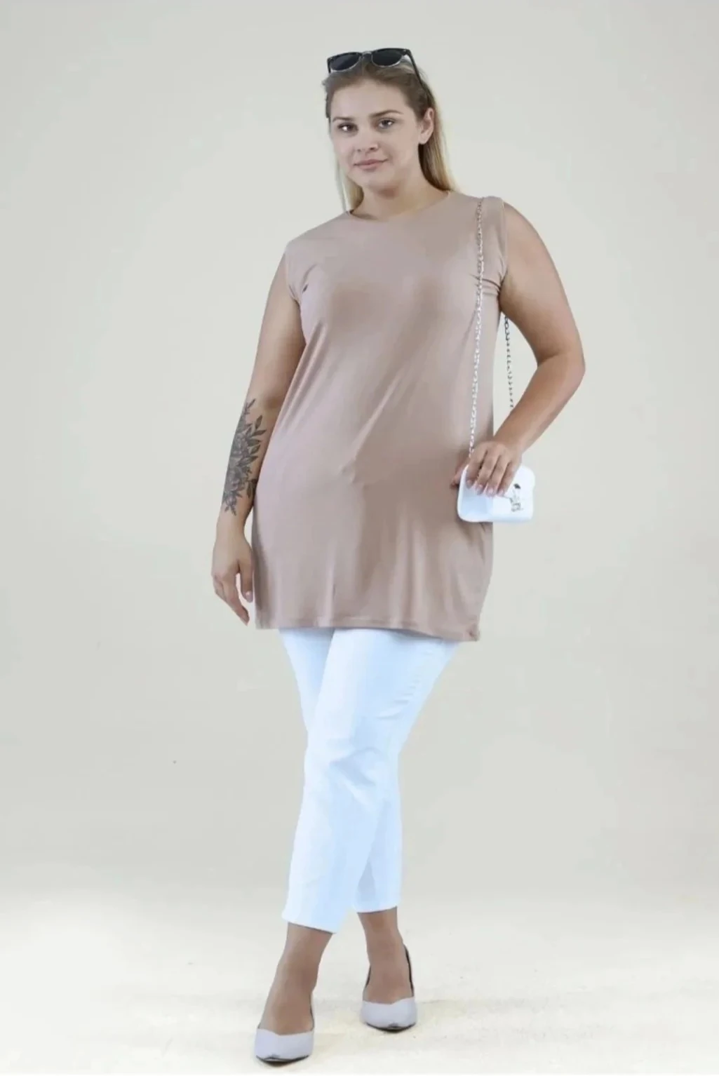 Kadın Sıfır Kol Kurtarıcı Kolsuz Tunik İçlik 10106