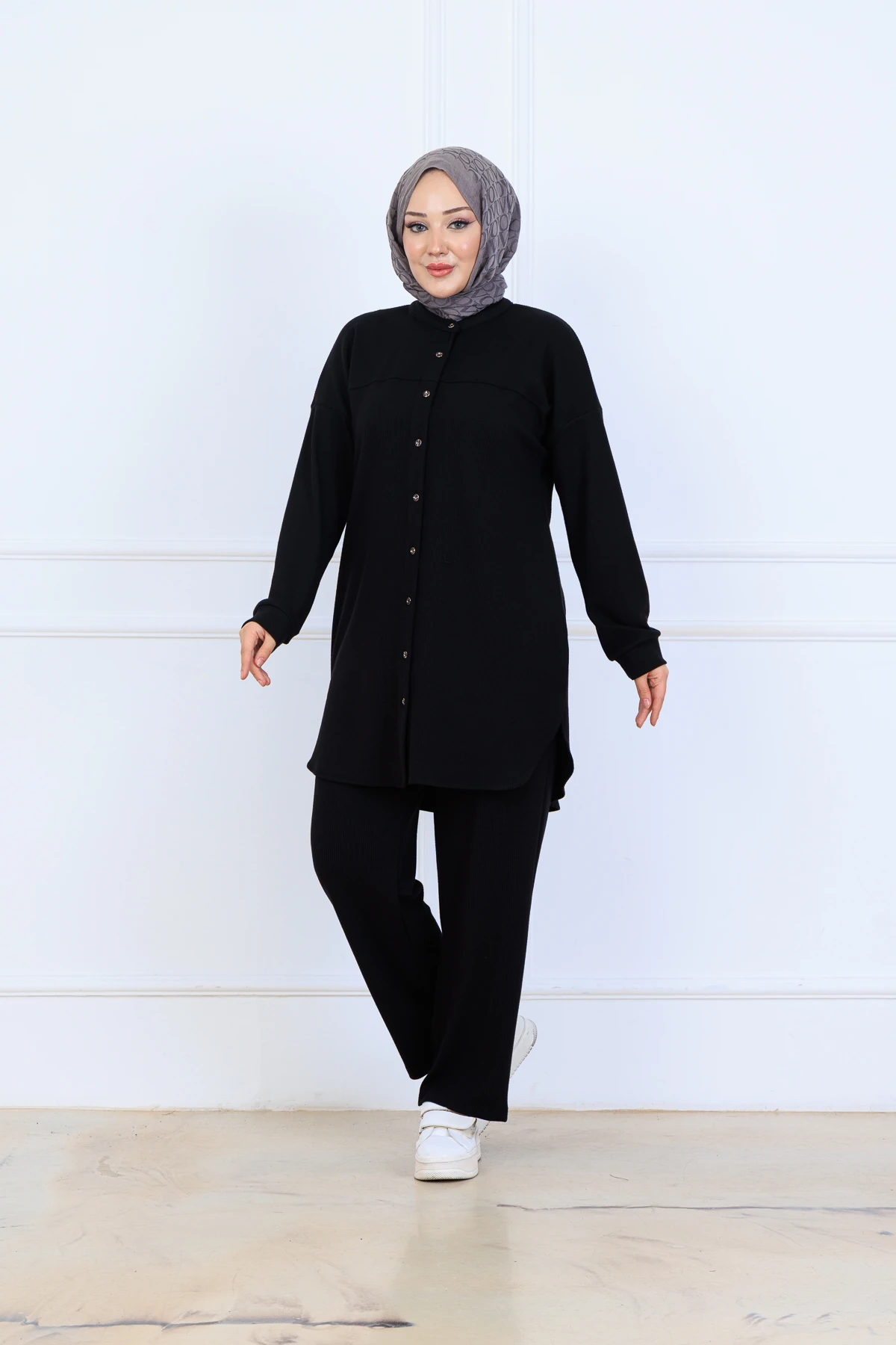 Bürümcük Kumaş Kadın İkili Takım-Gömlek Pantolon 10128