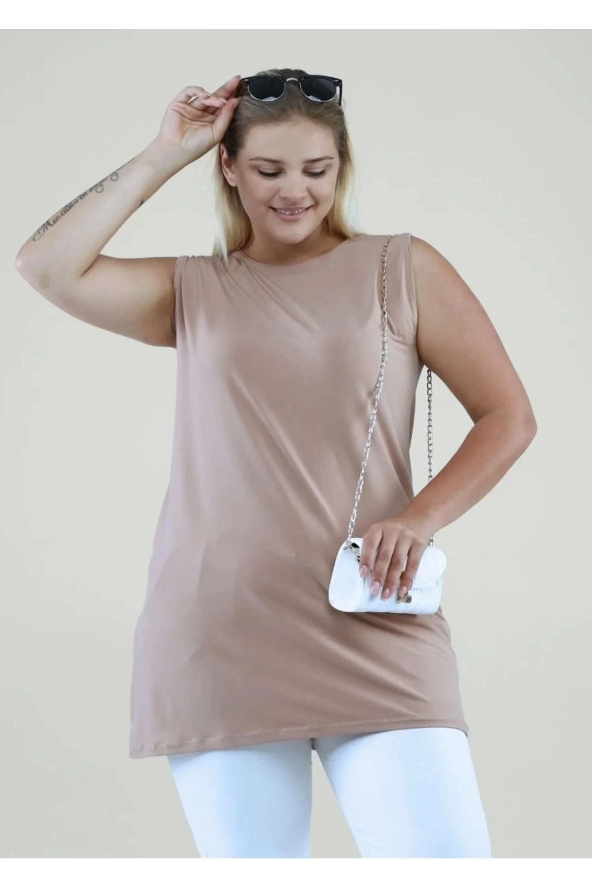 Kadın Sıfır Kol Kurtarıcı Kolsuz Tunik İçlik 10106