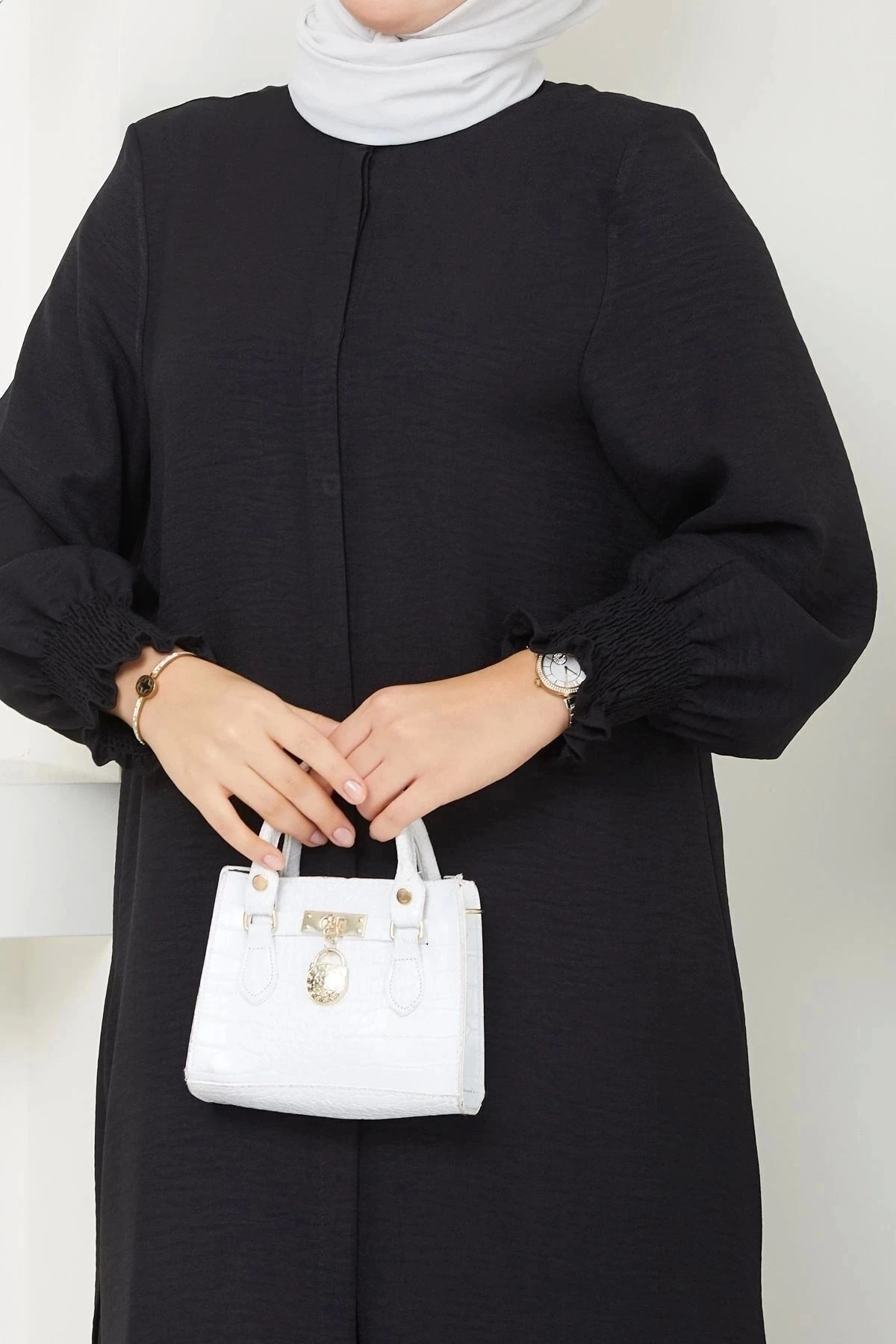 Kadın Uzun İkili Tesettür Tunik Takım 10114 - Siyah