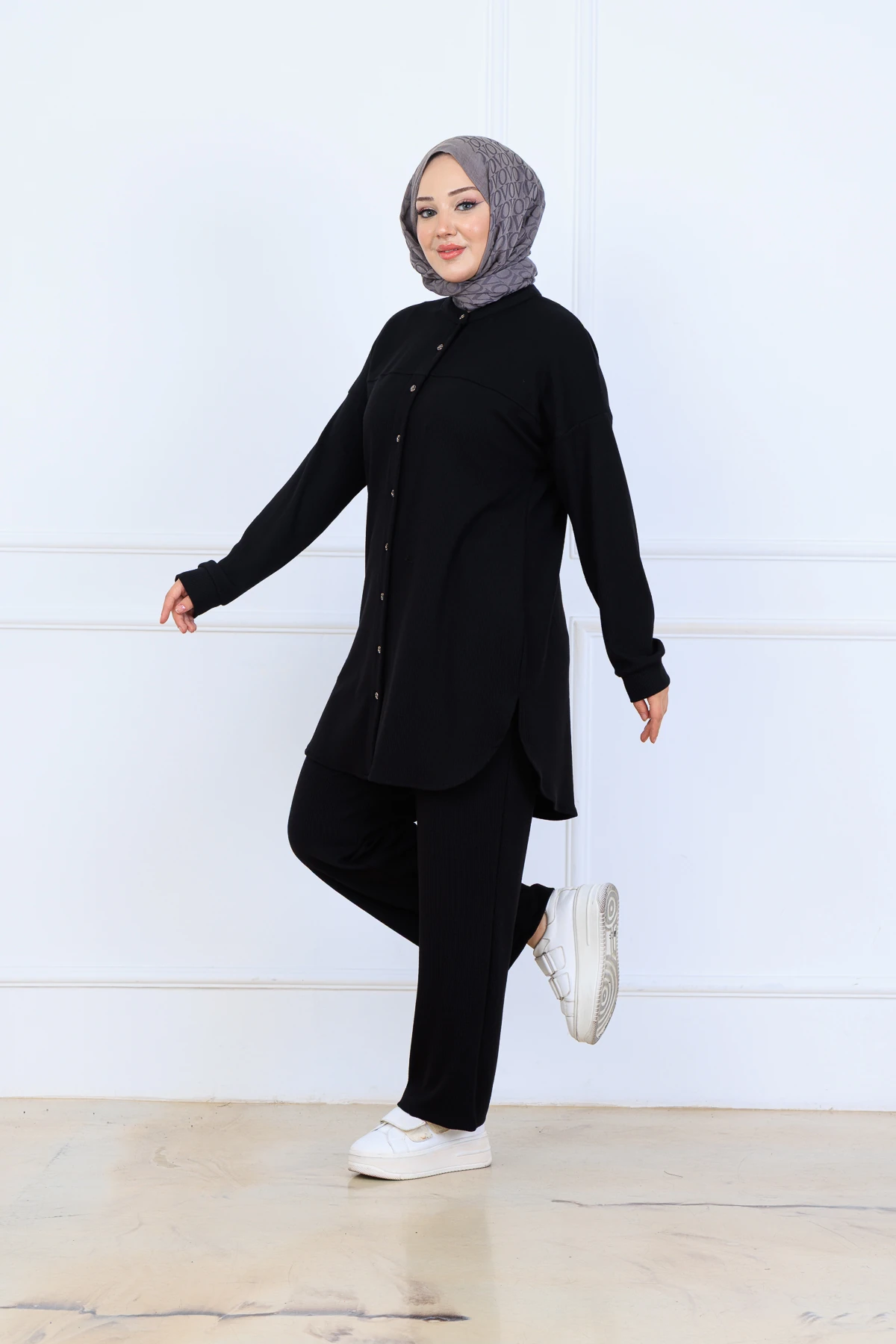 Bürümcük Kumaş Kadın İkili Takım-Gömlek Pantolon 10128