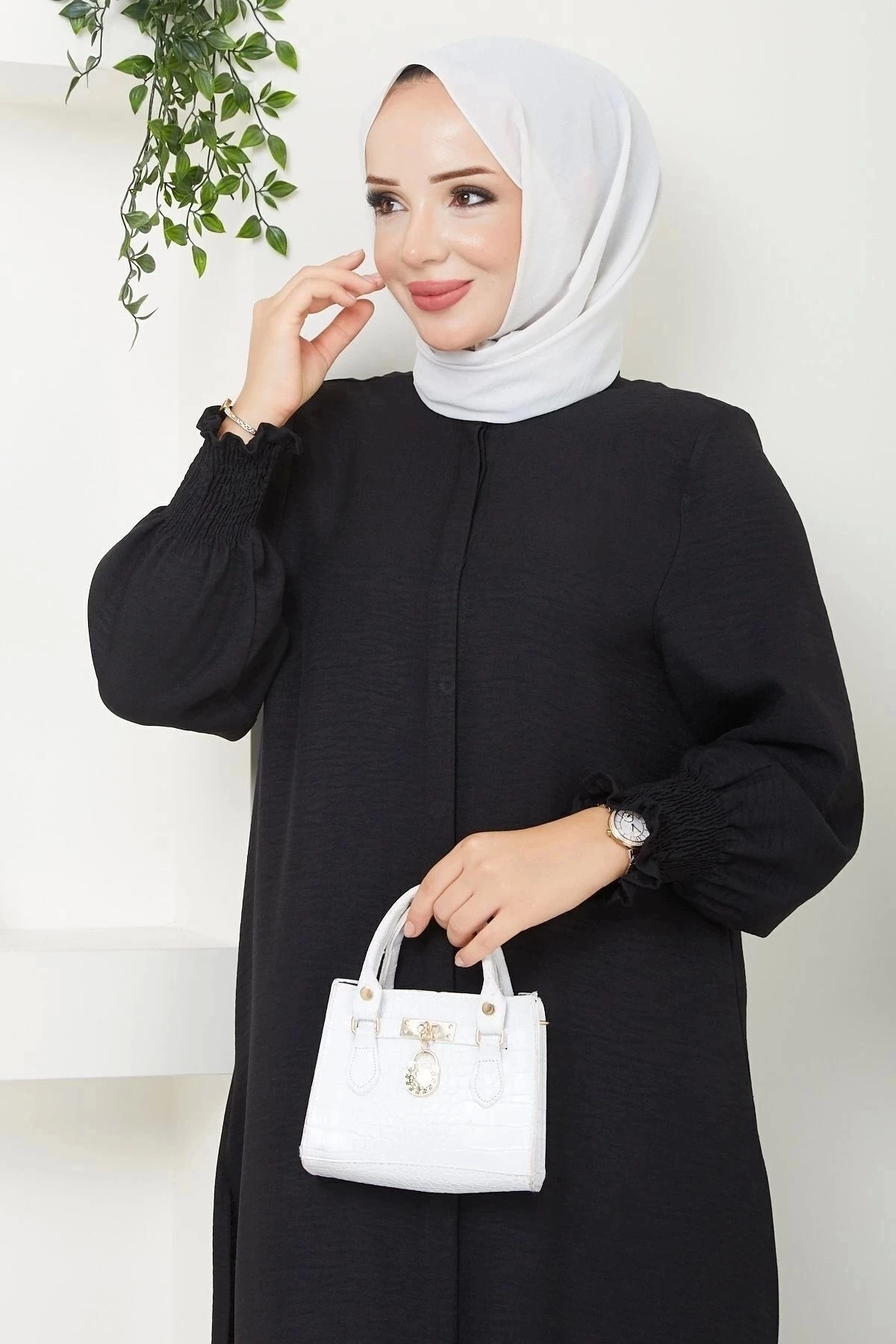 Kadın Uzun İkili Tesettür Tunik Takım 10114 - Siyah