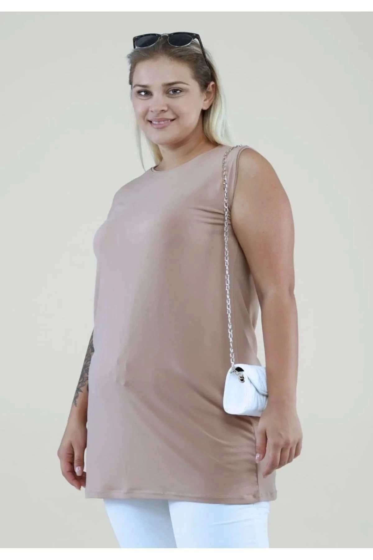 Kadın Sıfır Kol Kurtarıcı Kolsuz Tunik İçlik 10106