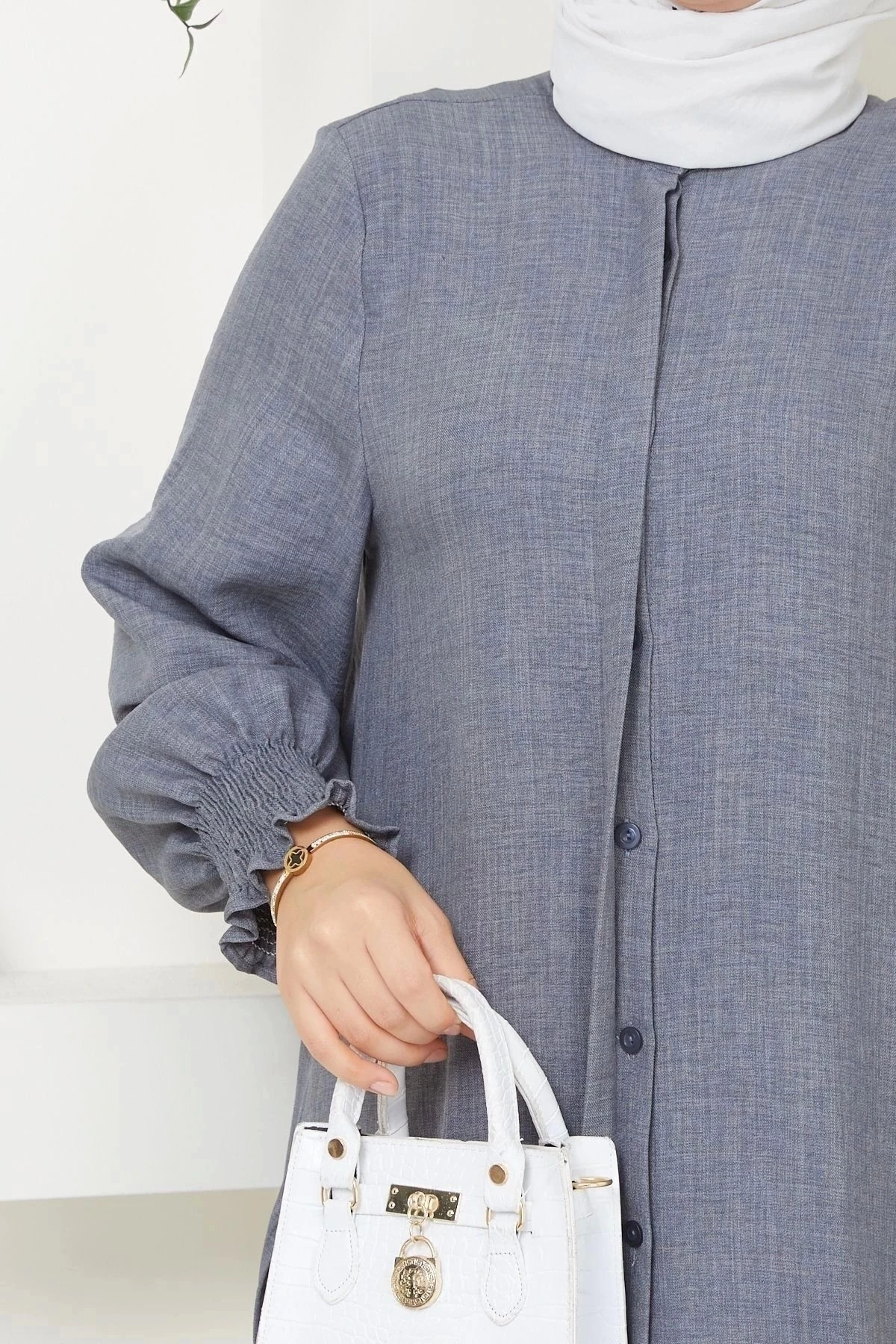 Kadın Uzun İkili Tesettür Tunik Takım 10114 - Gri