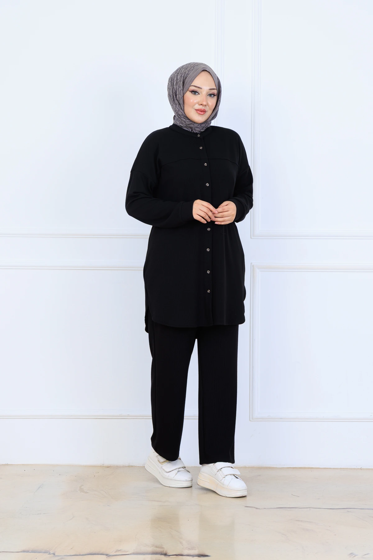 Bürümcük Kumaş Kadın İkili Takım-Gömlek Pantolon 10128