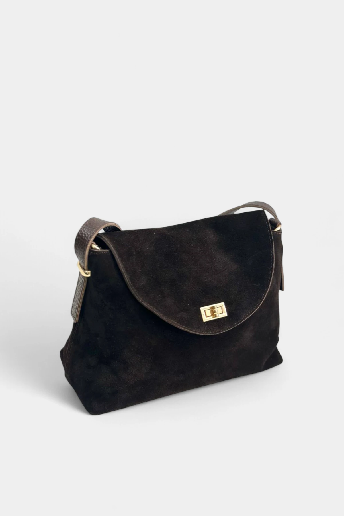 Gisella Hakiki Süet Deri Kadın El ve Omuz Çantası