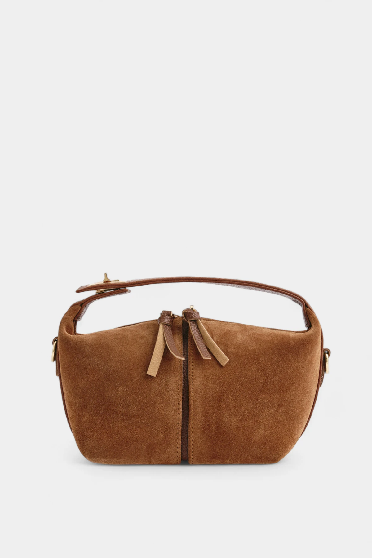 Bonnie Hakiki Süet Deri Kadın El ve Omuz Çantası