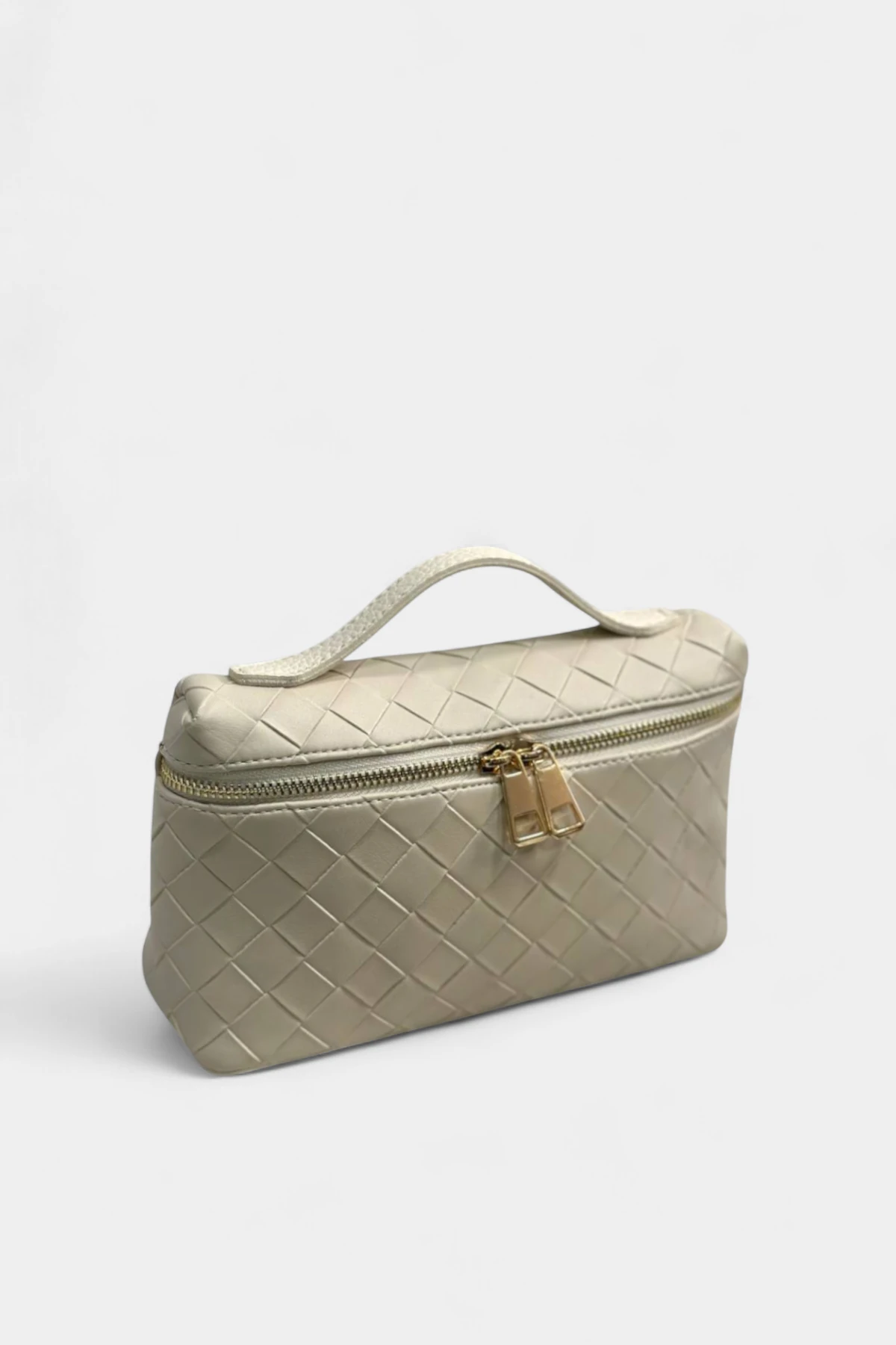 Alvin Çift Fermuarlı Kadın El ve Omuz Çantası - Krem