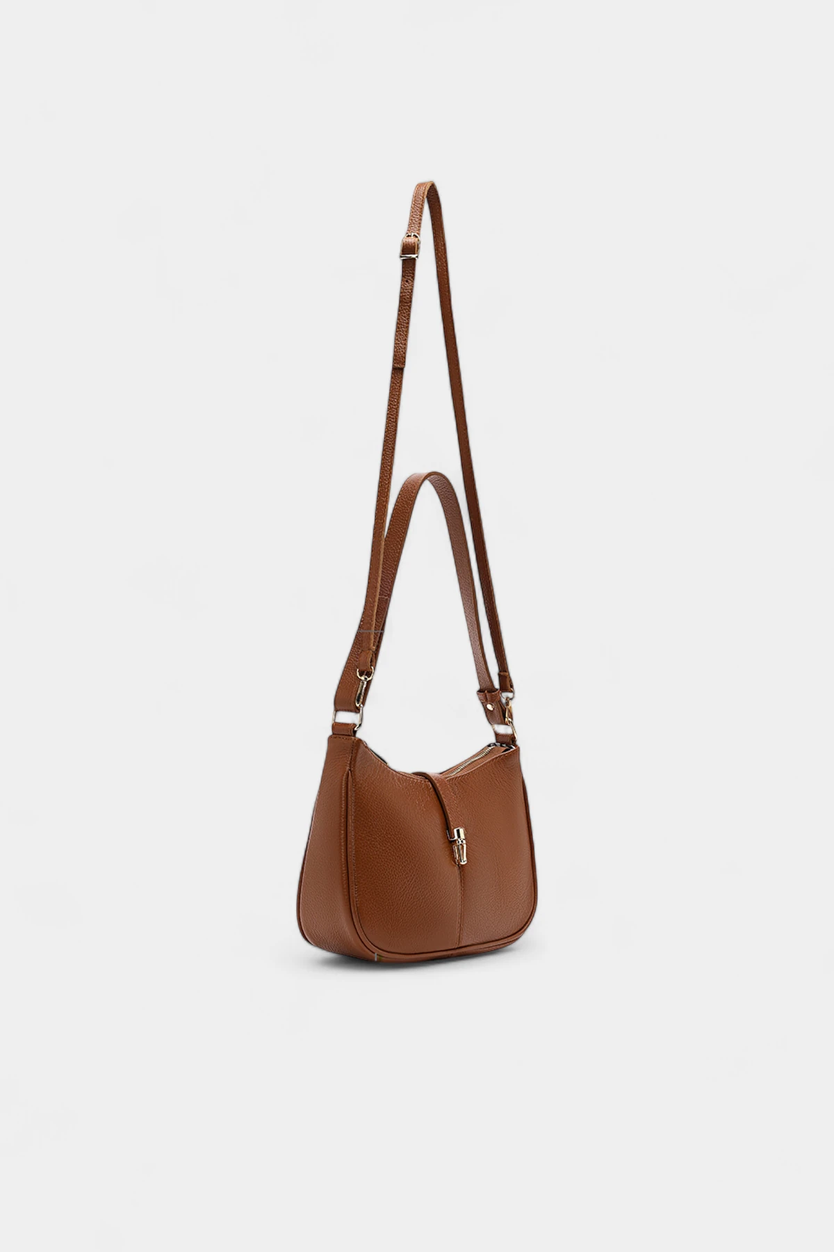 Clara Hakiki Deri Uzun Askı Detaylı Kadın Omuz Çantası - Taba