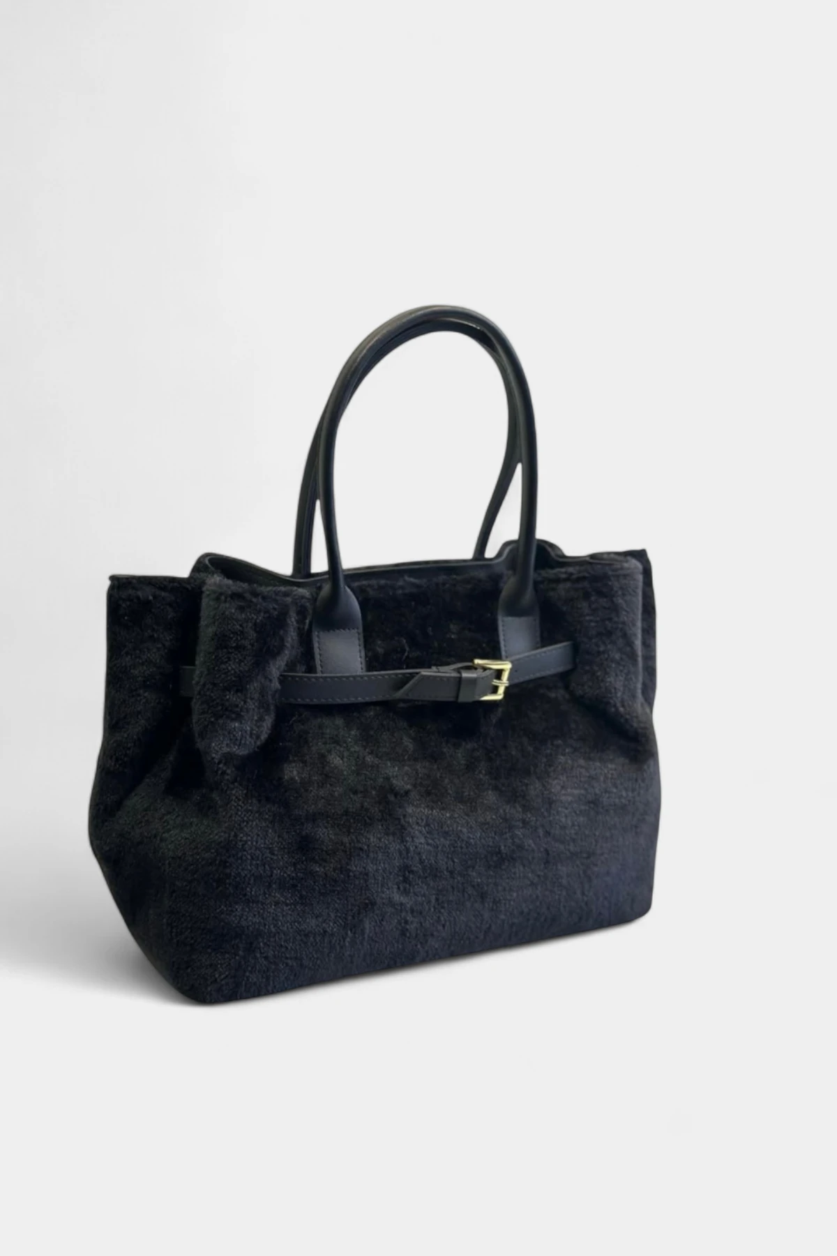 Olivia Fermuarlı Flufyy Kadın Çanta - Siyah