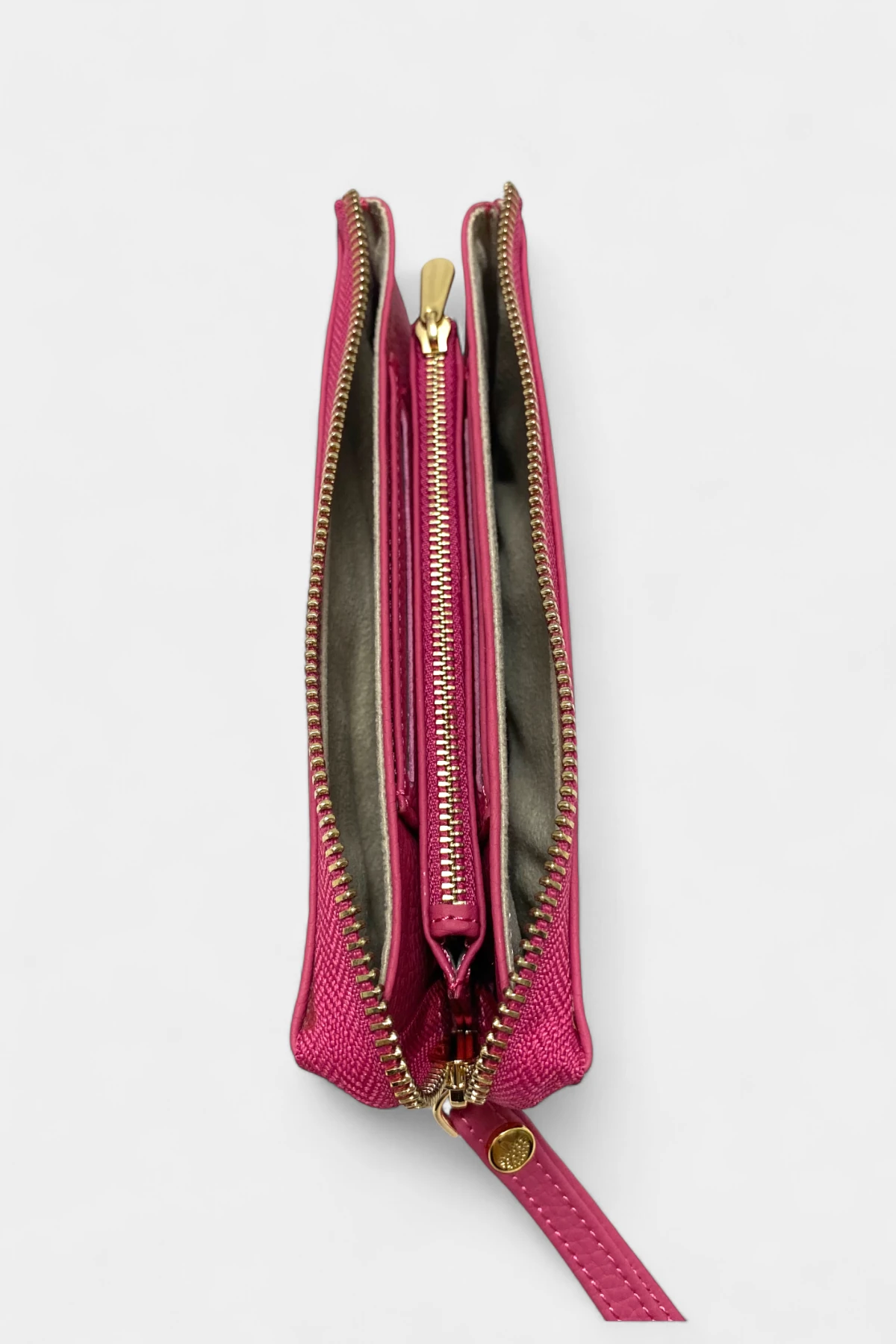 Ruby Hakiki Deri Trok Taşlı Kadın Cüzdan - Pembe