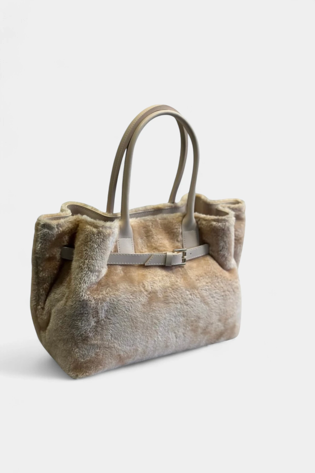 Olivia Fermuarlı Flufyy Kadın Çanta - Krem