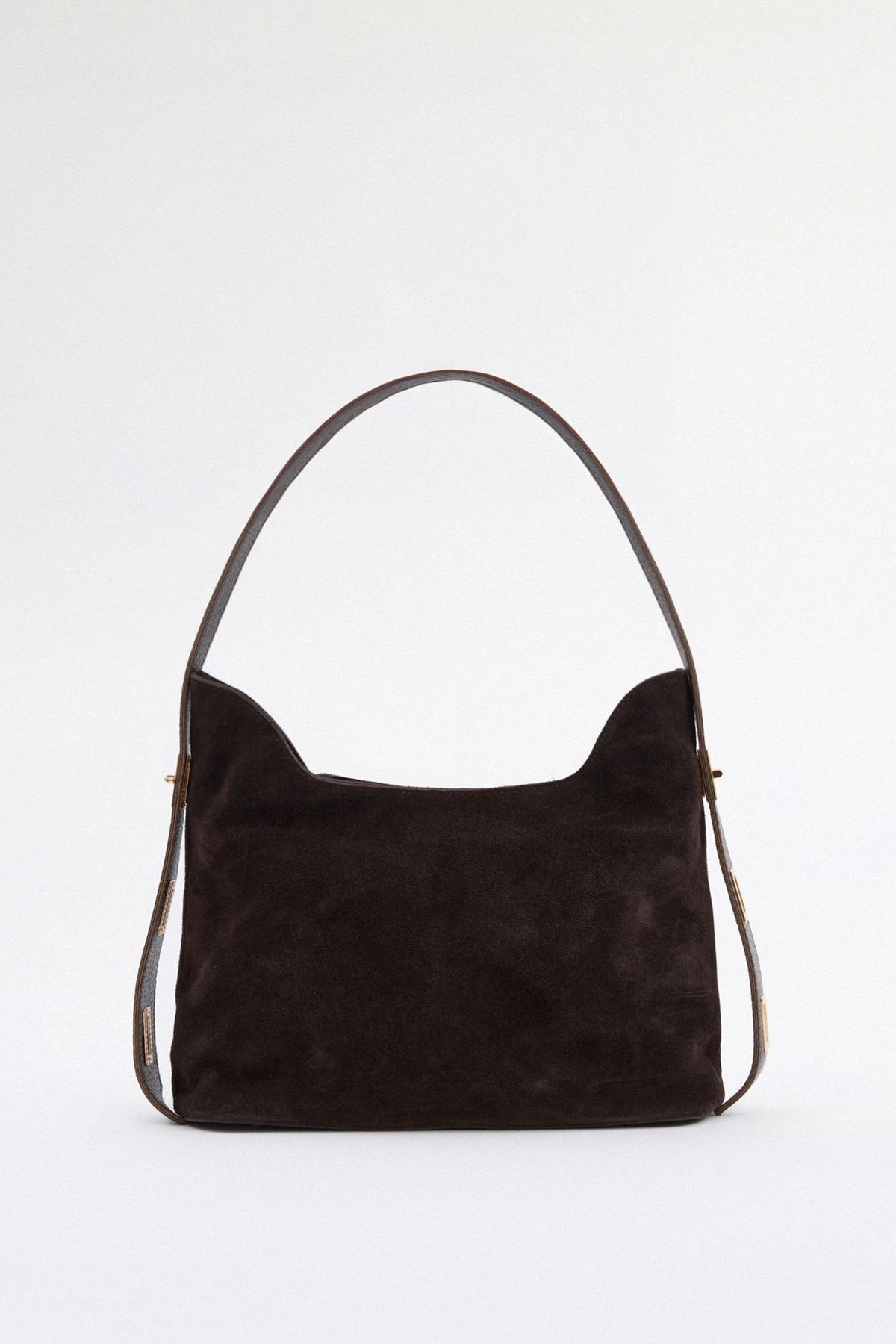 Velina, Hakiki Süet Deri Fermuar Kapama ve İç cep Detaylı Kadın Omuz Çantası