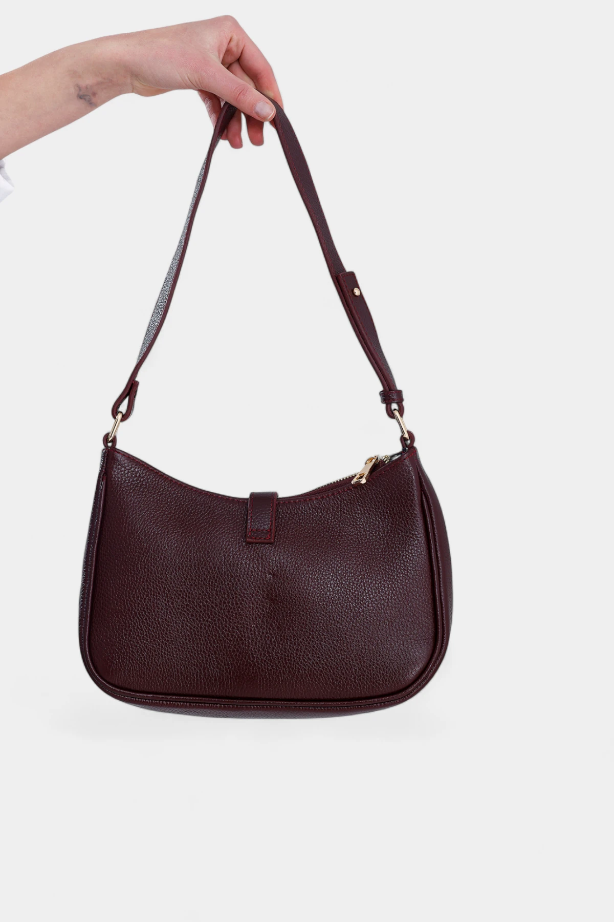 Clara Hakiki Deri Uzun Askı Detaylı Kadın Omuz Çantası