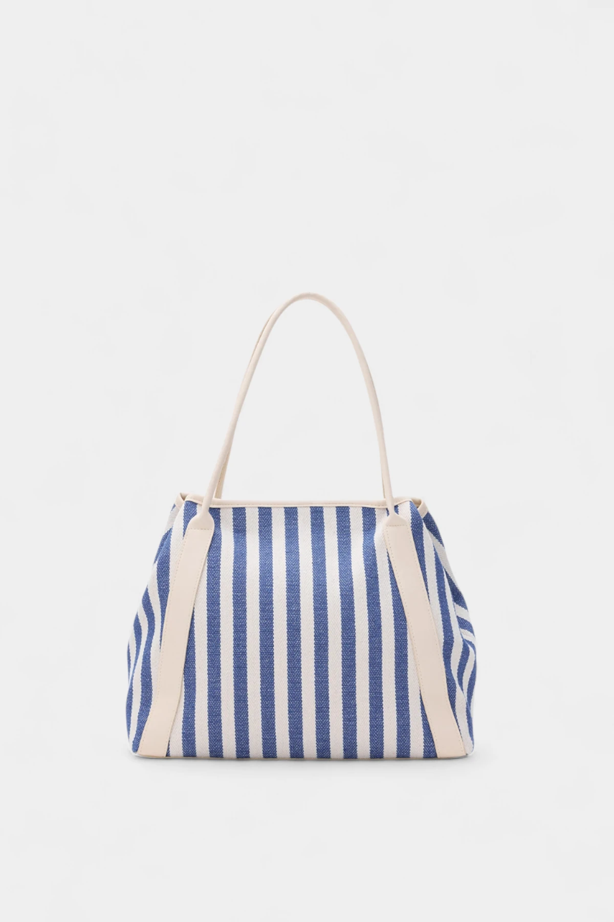 Yasmine Fermuar Kapama Detaylı Keten Kadın Çanta - Lacivert