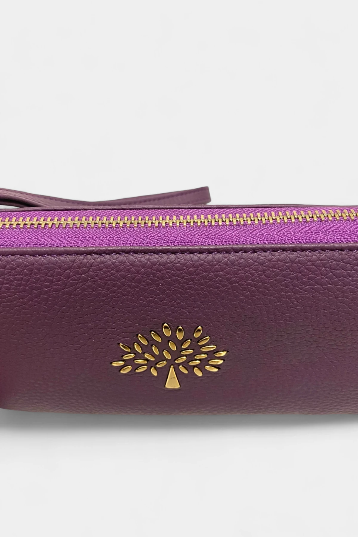 Ruby Hakiki Deri Trok Taşlı Kadın Cüzdan - Mor