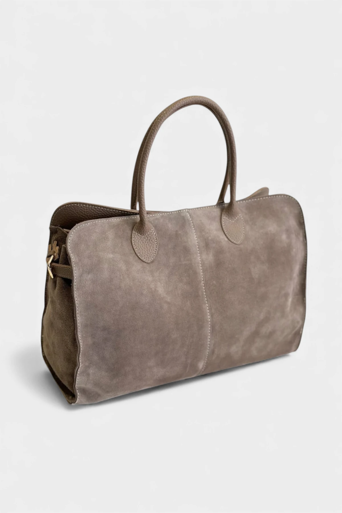 Arin, Hakiki Süet Deri Fermuar Kapama ve İç Cep Detaylı Kadın Omuz Çantası