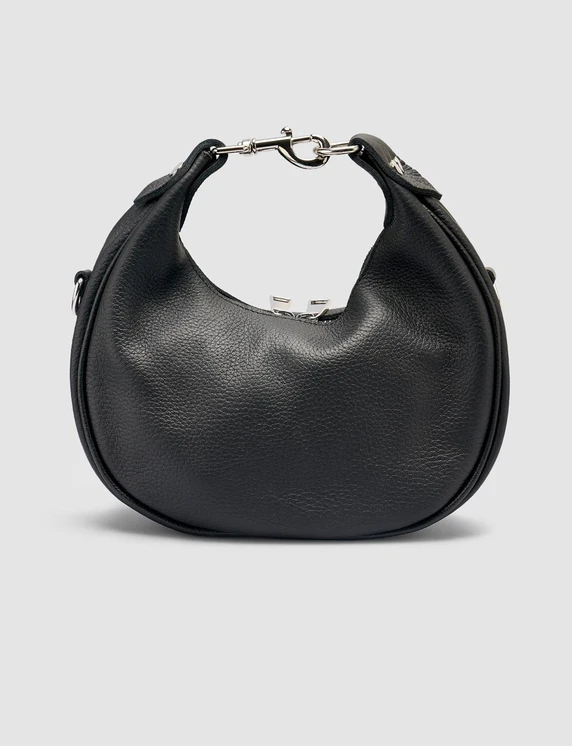 Felix Hakiki Deri Uzun Askı detaylı Kadın Omuz Çantası - Siyah