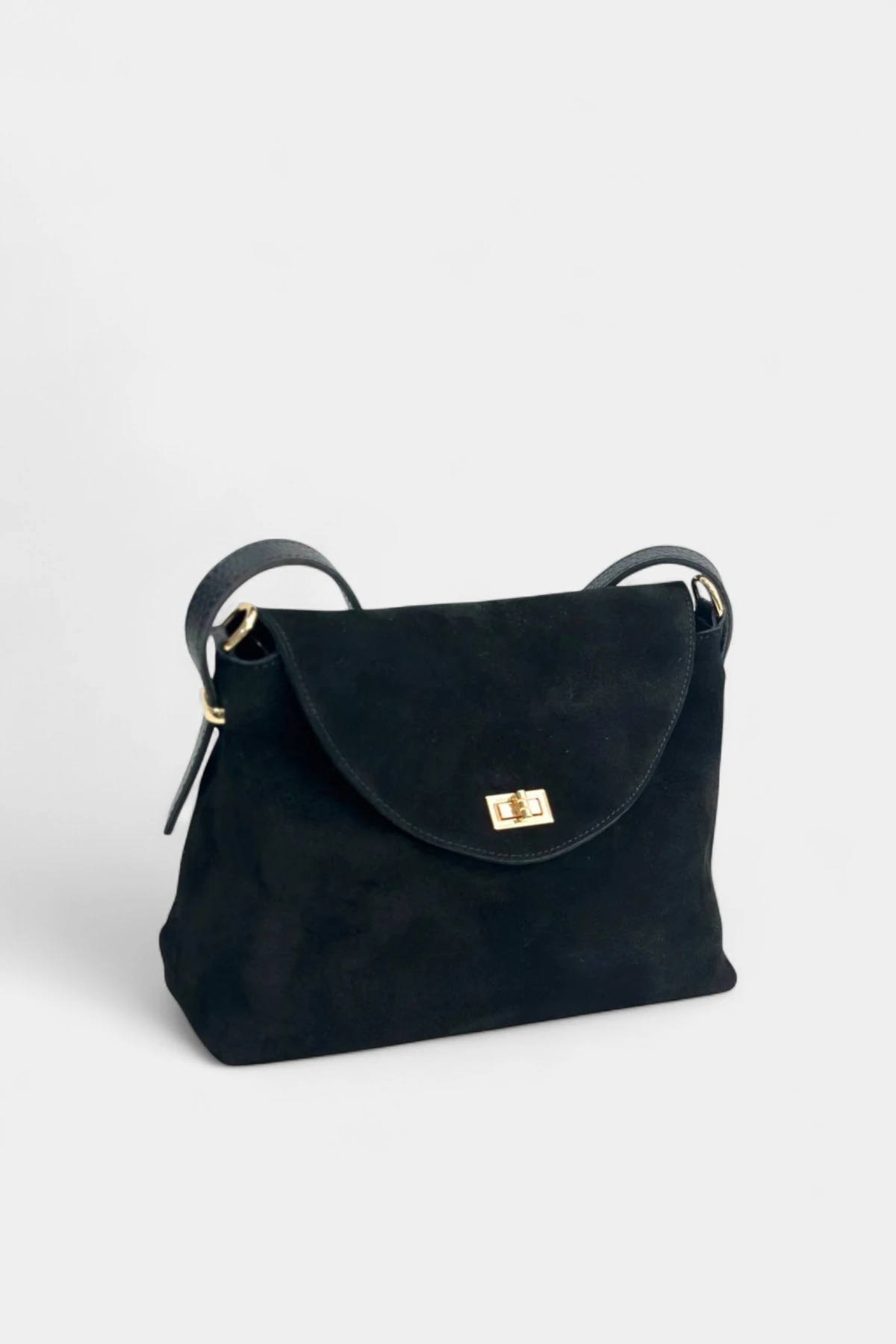 Gisella Hakiki Süet Deri Kadın El ve Omuz Çantası