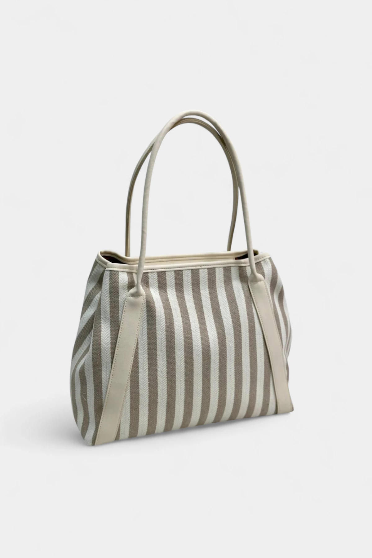 Yasmine Fermuar Kapama Detaylı Keten Kadın Çanta - Vizon